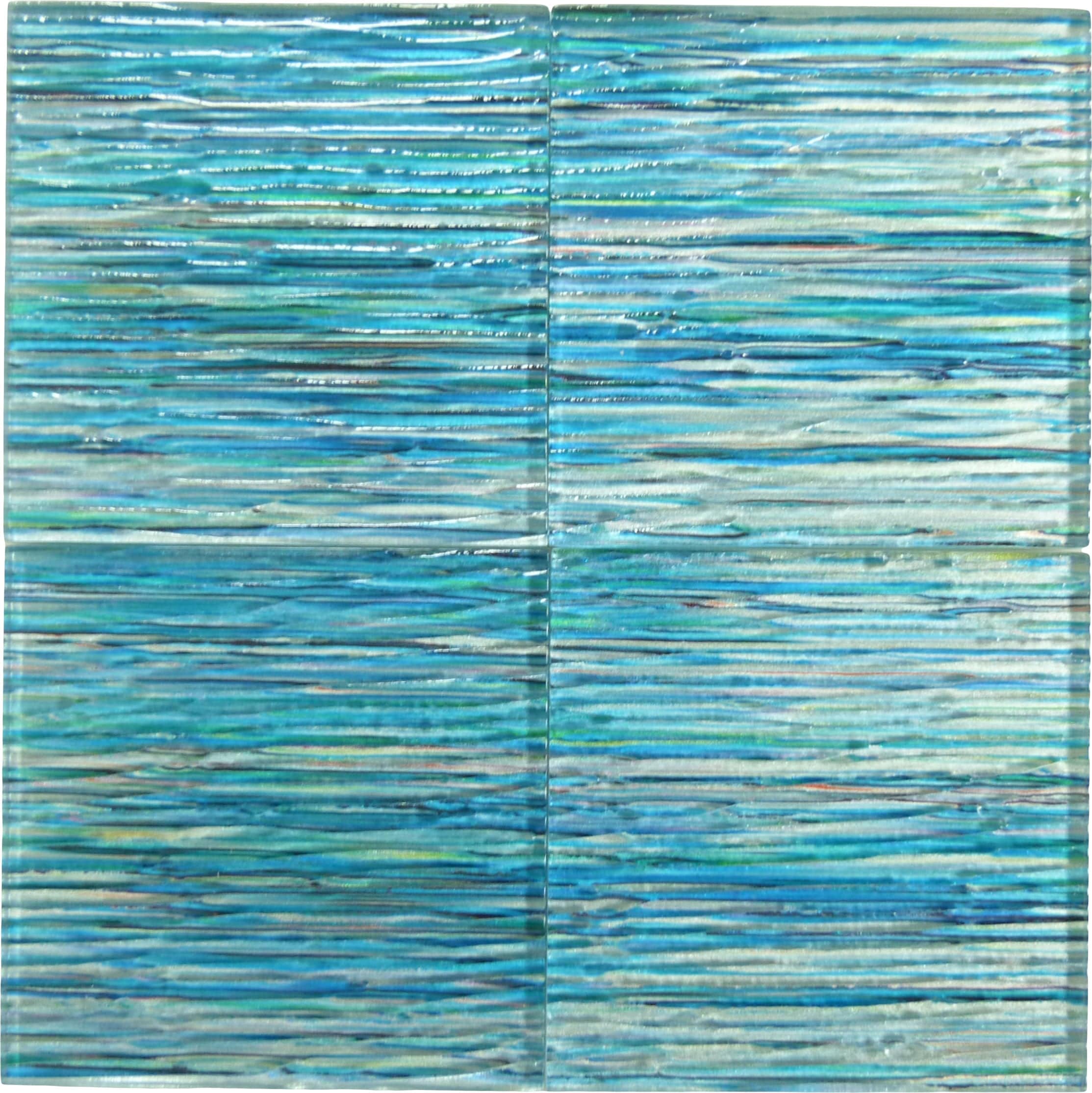 Rainbow Streak Aqua 6x6 Glossy Glass Tile Royal Tile & Stone