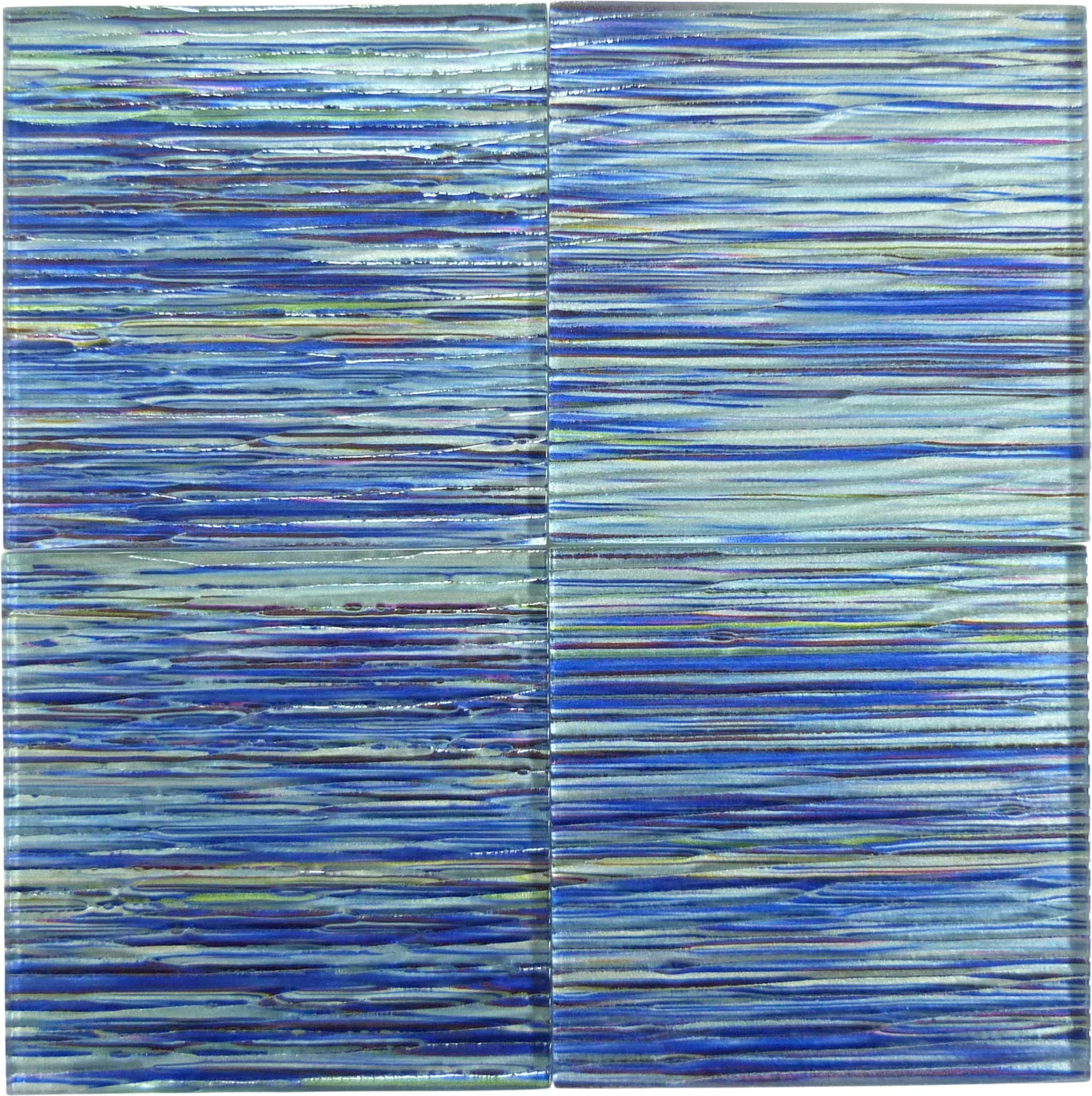 Rainbow Streak Indigo Blue 6x6 Glossy Glass Tile Royal Tile & Stone