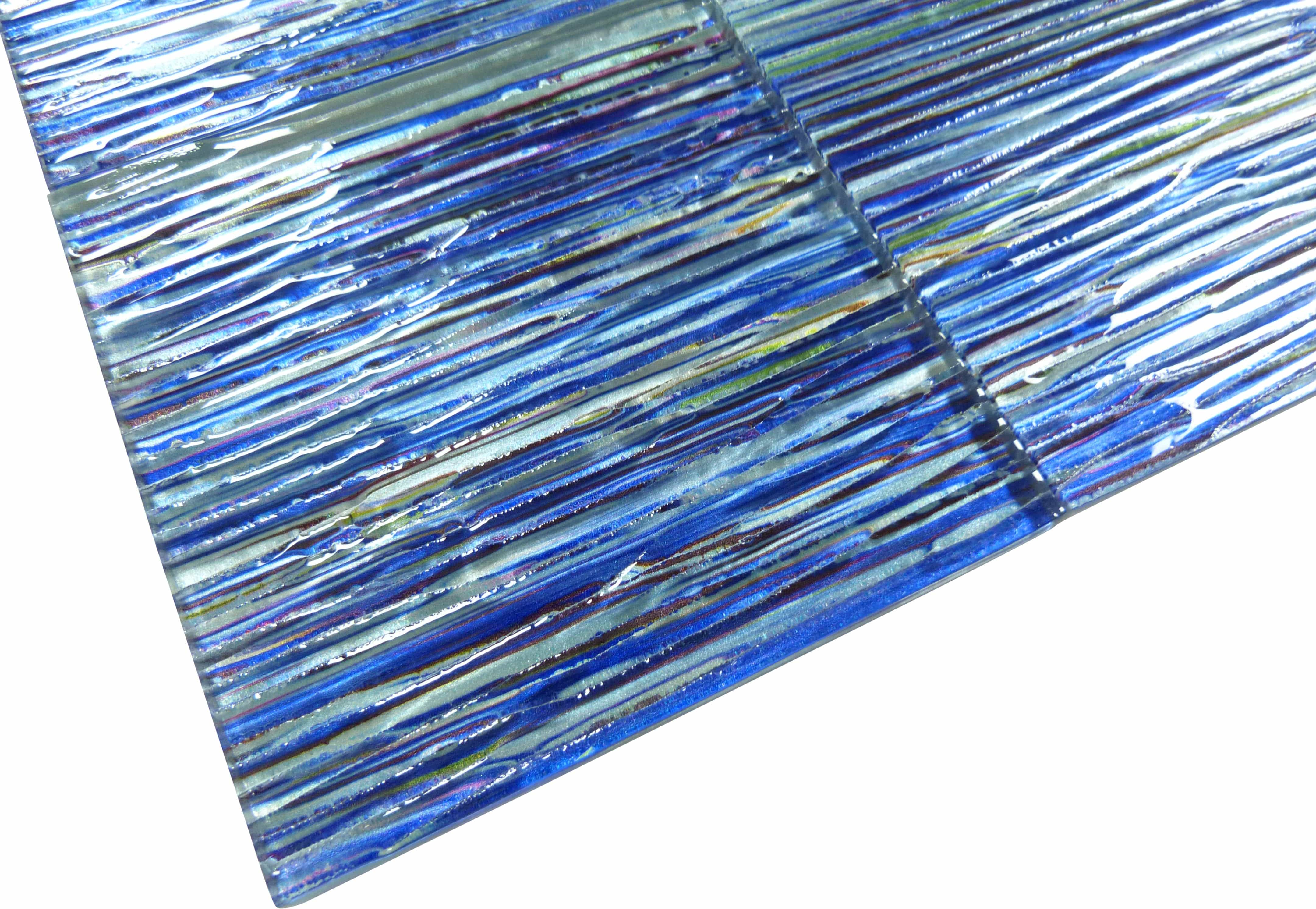 Rainbow Streak Indigo Blue 6x6 Glossy Glass Tile Royal Tile & Stone