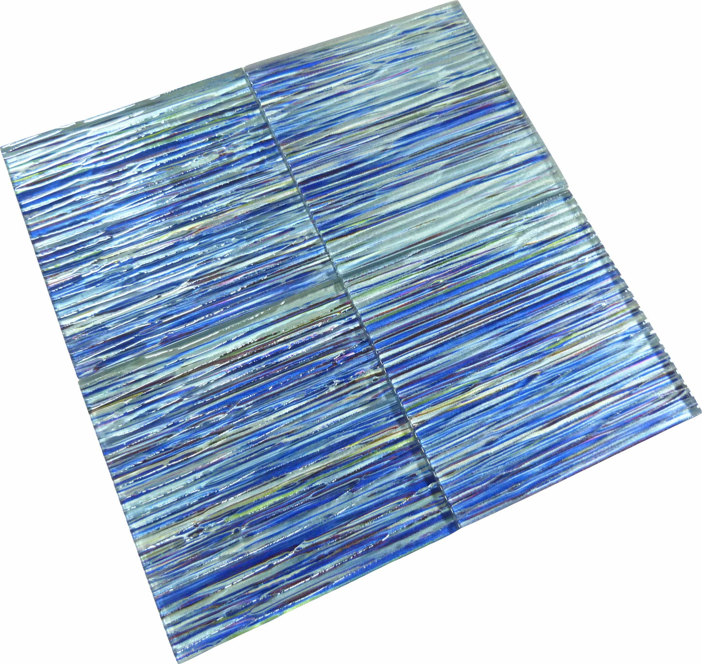 Rainbow Streak Indigo Blue 6x6 Glossy Glass Tile Royal Tile & Stone