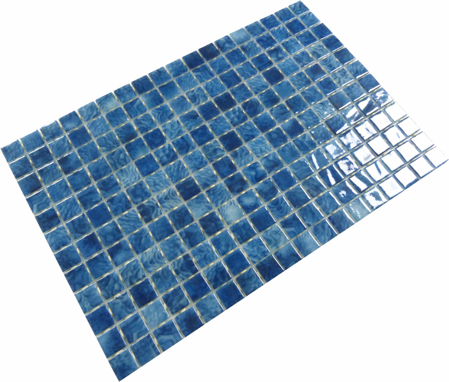 Vanguard Arrecife Blue 1x1 Glossy Glass Tile Royal Tile & Stone