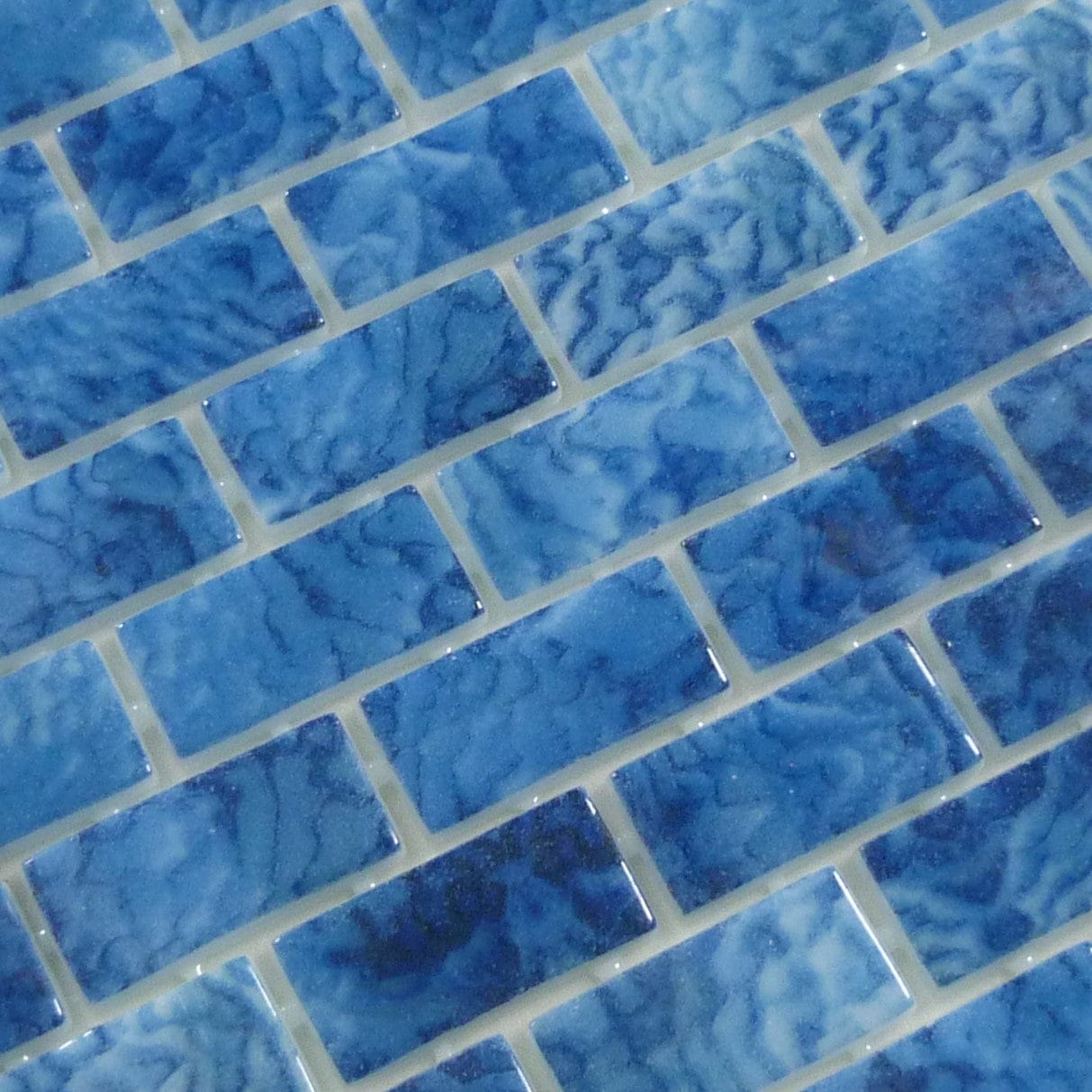 Vanguard Arrecife Blue 1x2 Glossy Glass Tile Royal Tile & Stone