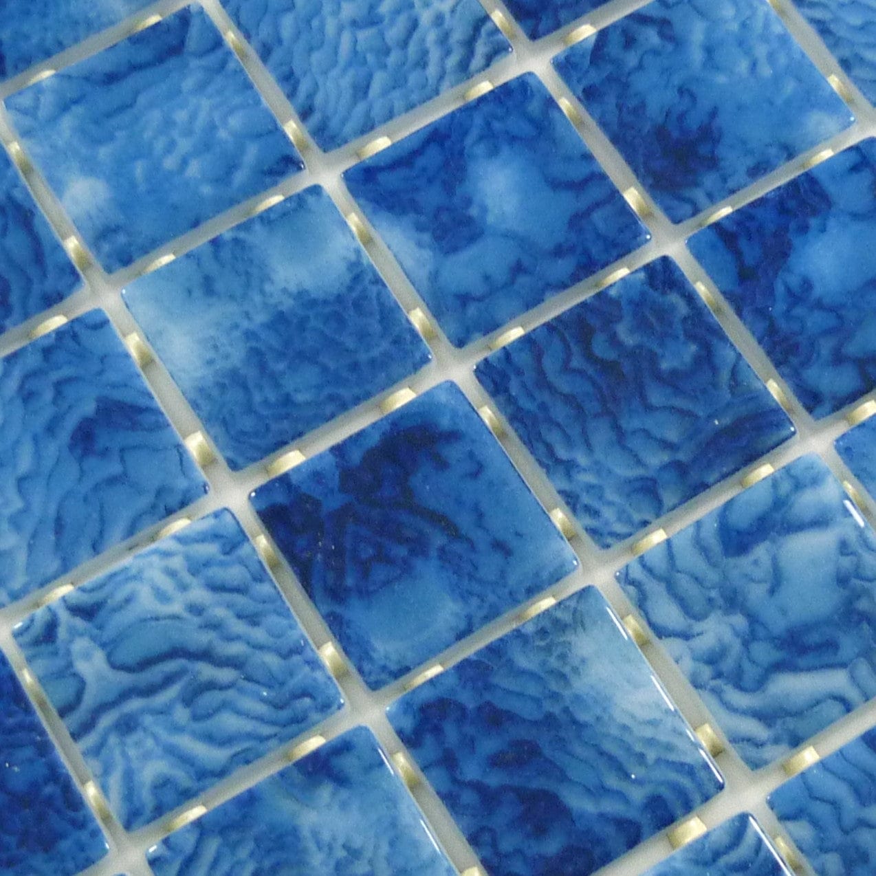 Vanguard Arrecife Blue 2x2 Glossy Glass Tile Royal Tile & Stone