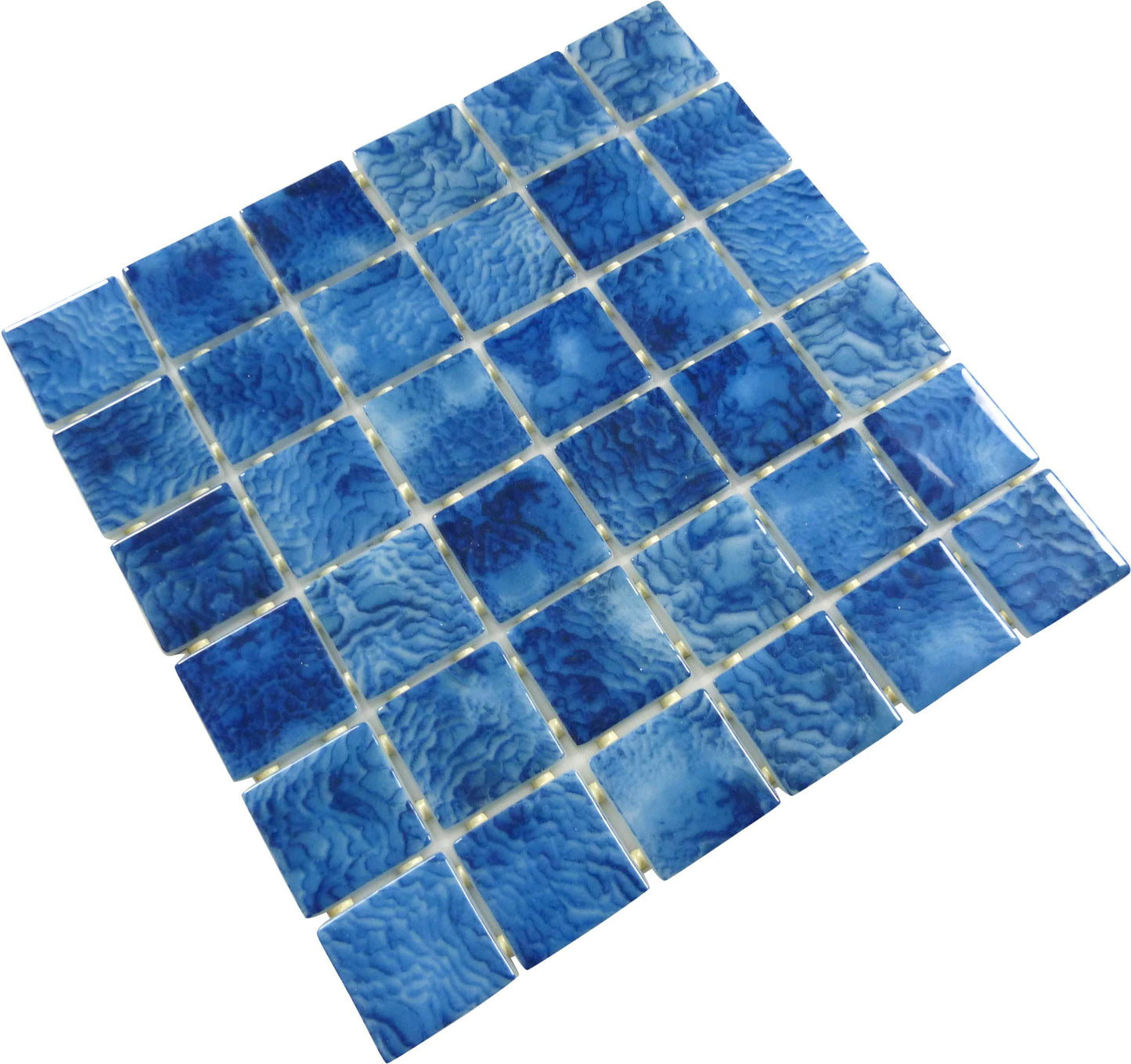 Vanguard Arrecife Blue 2x2 Glossy Glass Tile Royal Tile & Stone