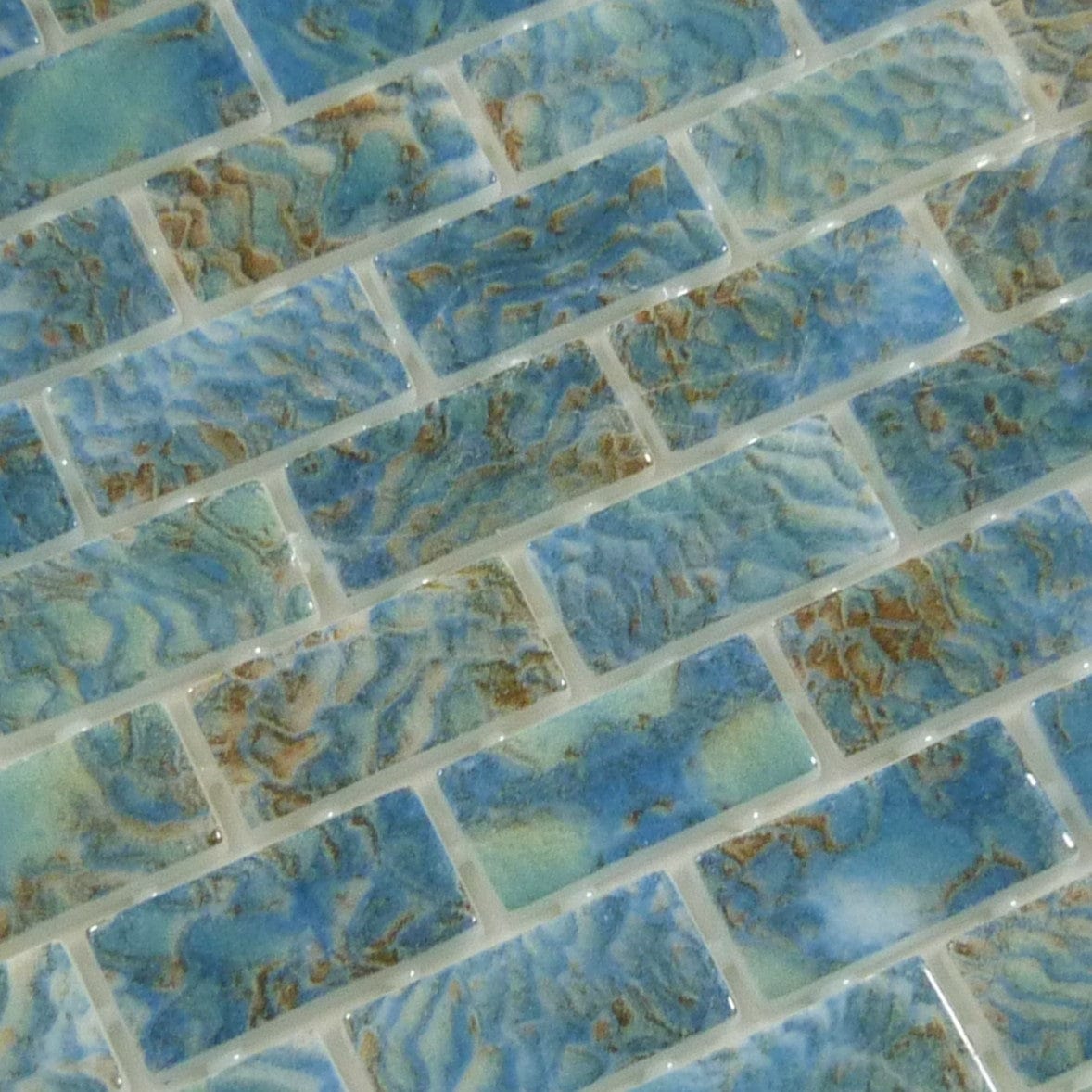 Vanguard Arrecife Green 1x2 Glossy Glass Tile Royal Tile & Stone