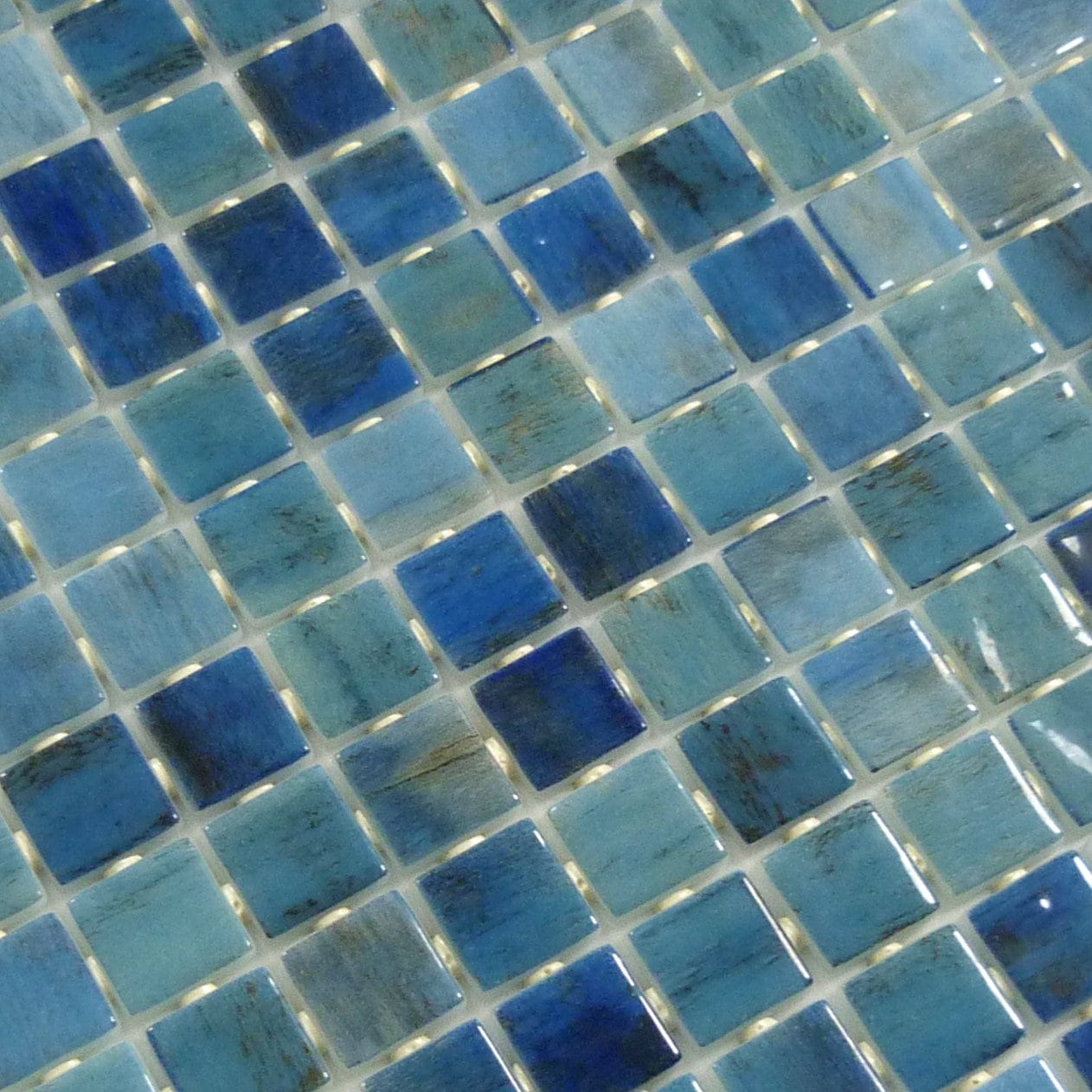 Vanguard Forest Blue 1x1 Glossy Glass Tile Royal Tile & Stone