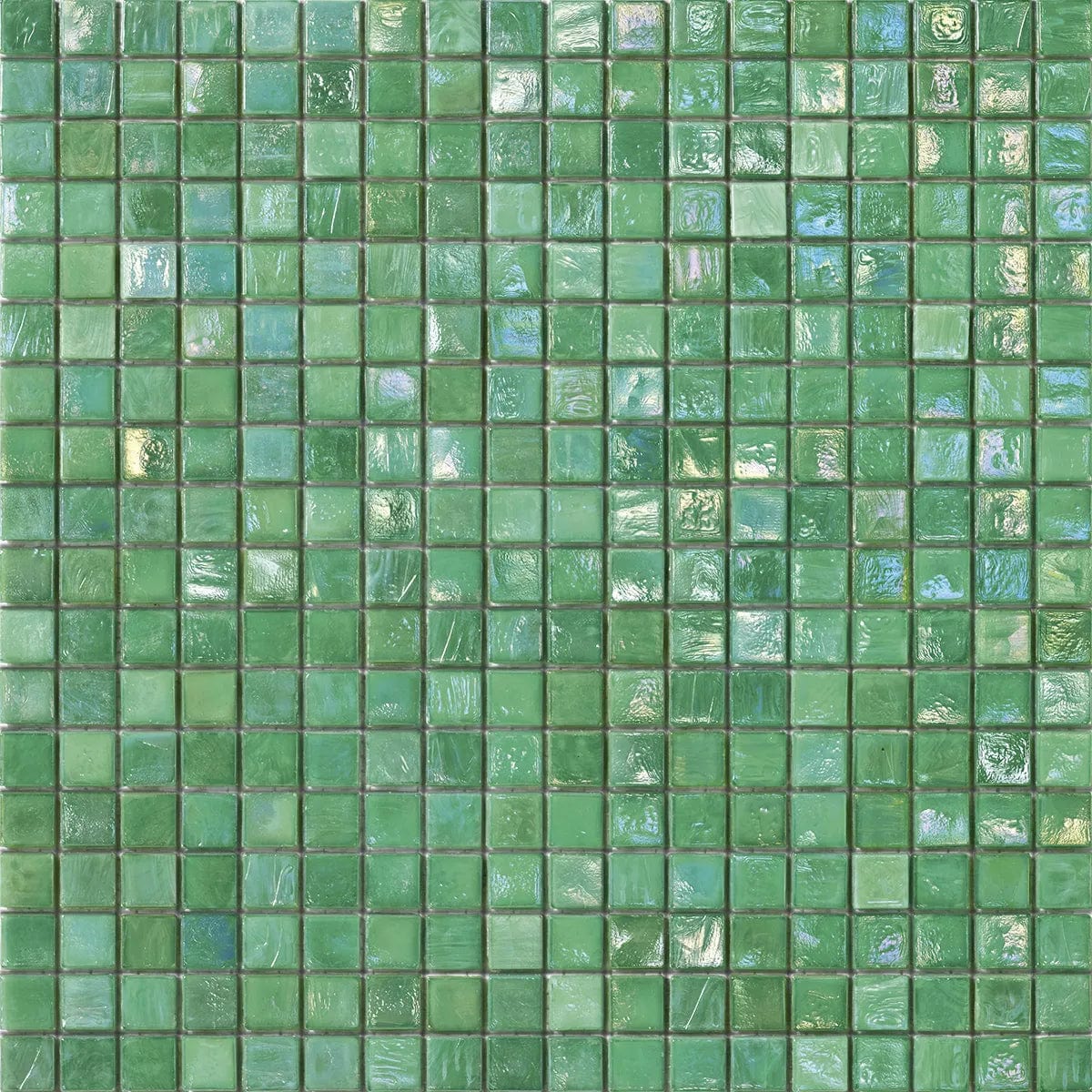 Iridium 5/8x5/8 Mint 3 Iridescent Glass Tile SICIS