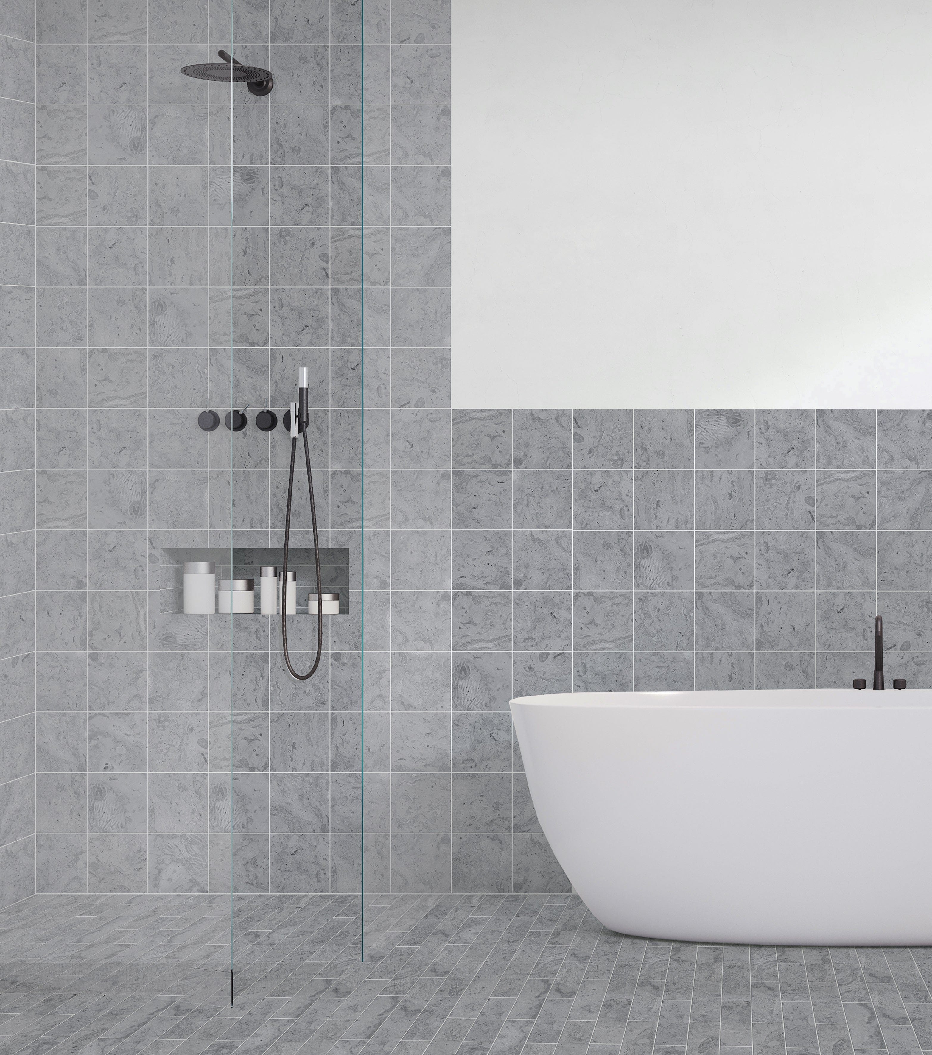 Coralina Grey 6x6 Matte Porcelain Tile Universal Glass Designs