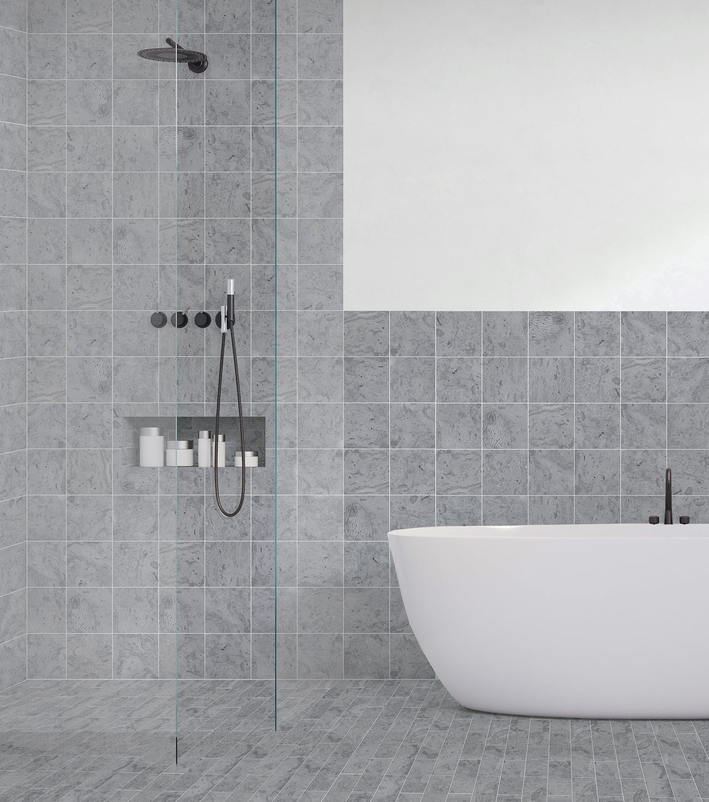 Coralina Grey 6x6 Matte Porcelain Tile Universal Glass Designs