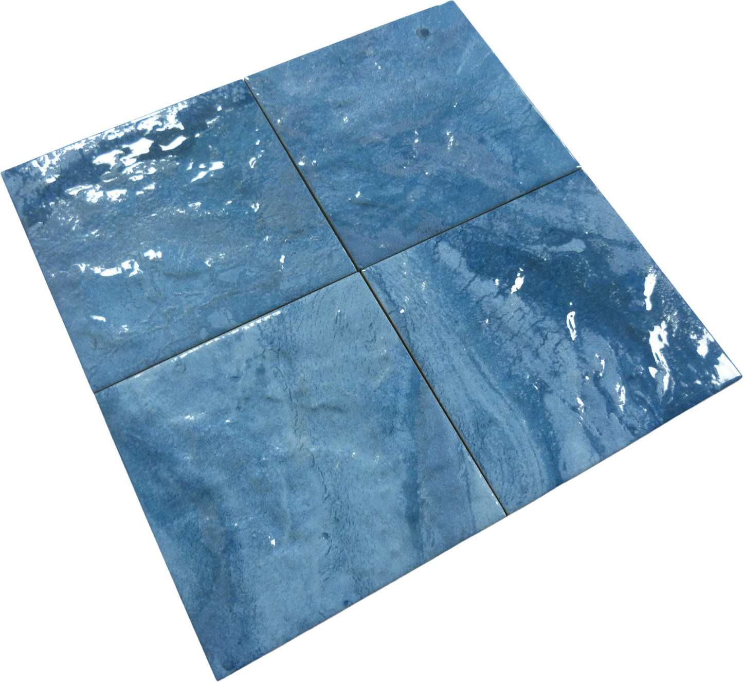 Artic Blue 6x6 Glossy Porcelain Tile Universal Glass Designs