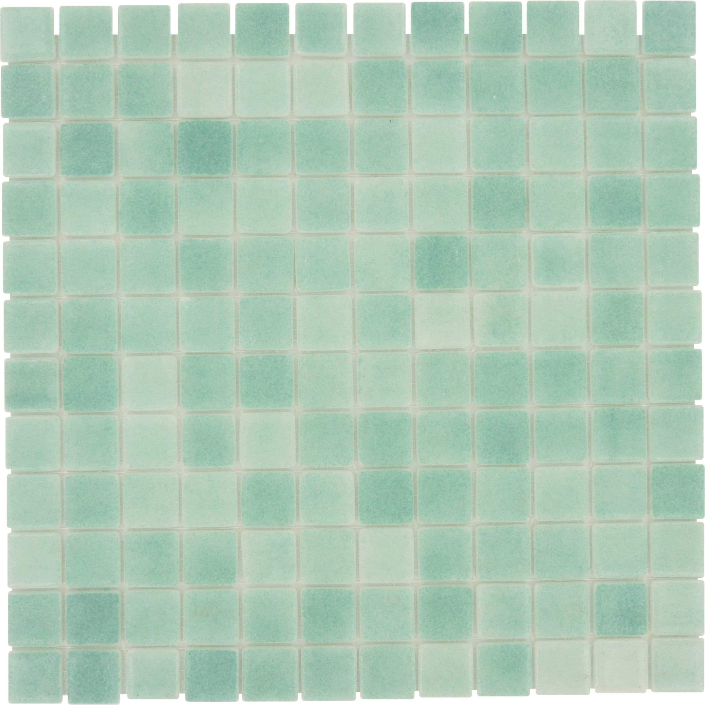 Fog Caribbean Green Nieblas Anti Slip 1" x 1" Glossy Glass Tile Absolut Glass