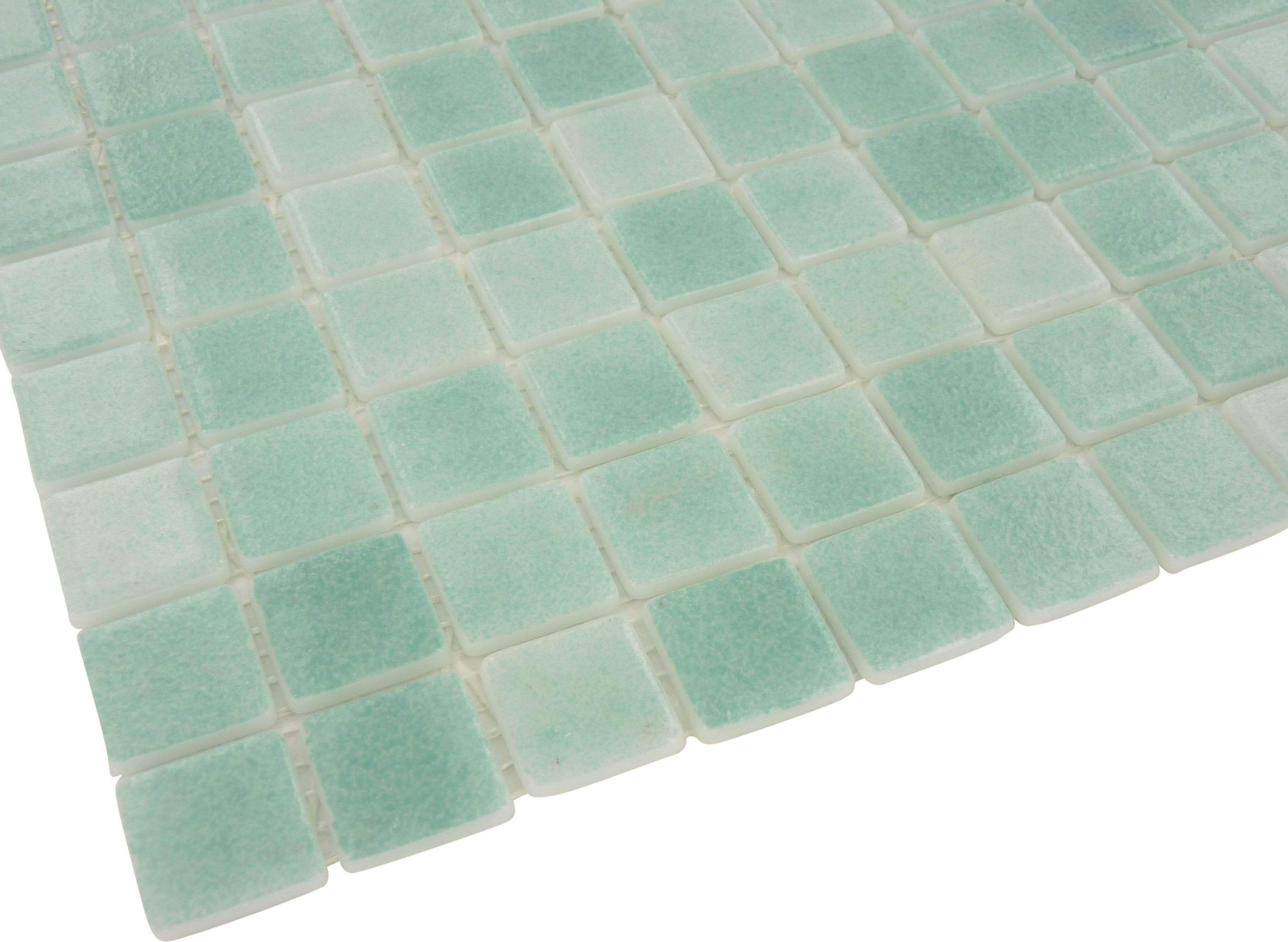 Fog Caribbean Green Nieblas Anti Slip 1" x 1" Glossy Glass Tile Absolut Glass