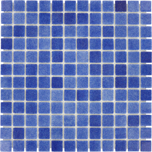 Fog Navy Blue Nieblas Anti Slip 1'' x 1'' Glossy Glass Tile Absolut Glass