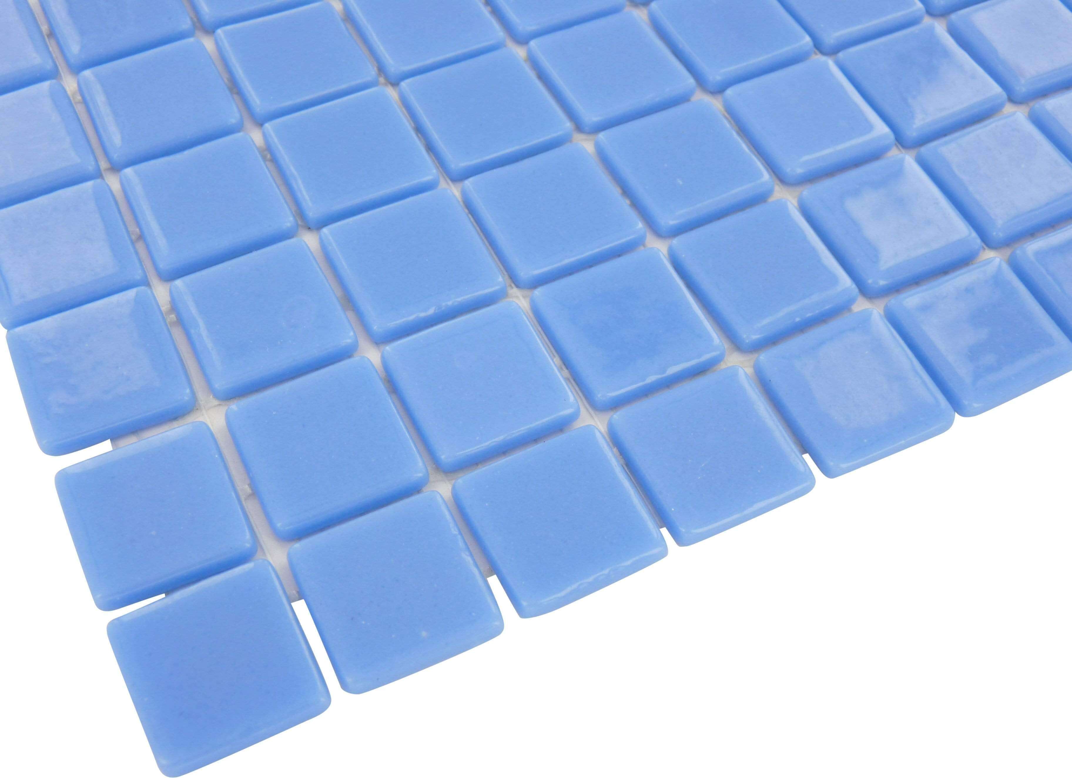 Celetial Blue 1'' x 1'' Glossy Glass Tile Absolut Glass