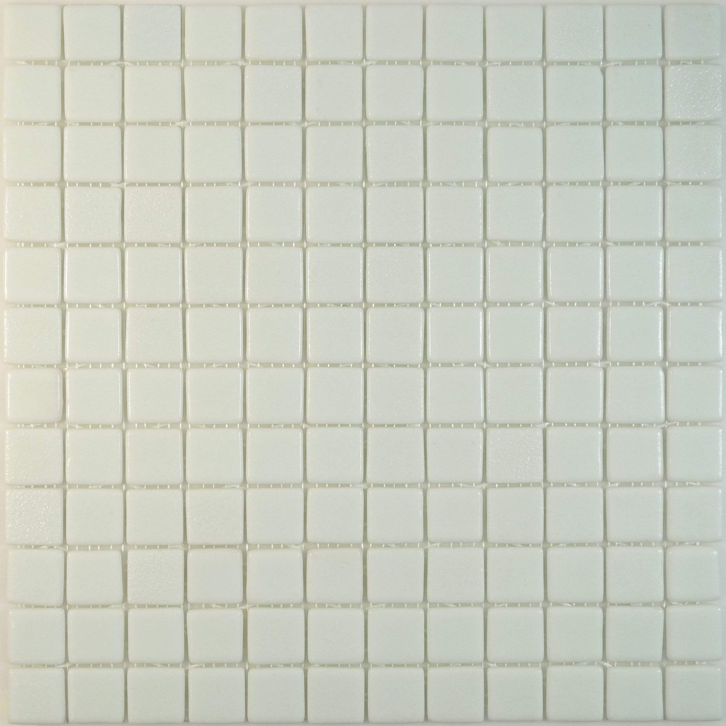 White Glossy Anti Slip 1"x 1" Glass Tile Absolut Glass