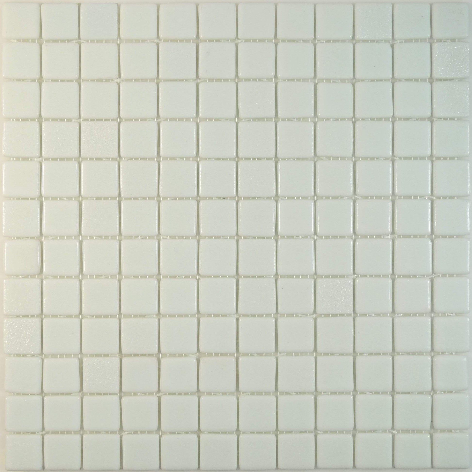 White Glossy Anti Slip 1"x 1" Glass Tile Absolut Glass