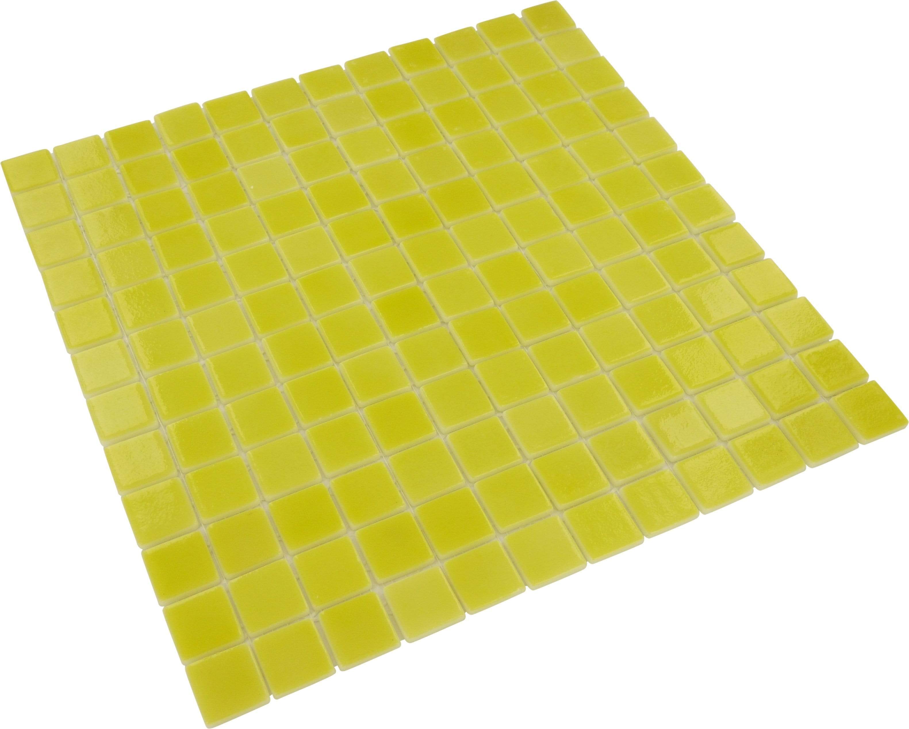 Lemon Yellow 1" x 1" Glossy Glass Tile Absolut Glass