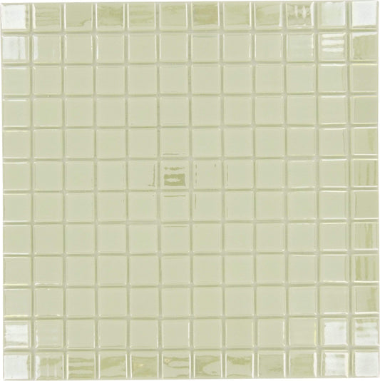 Fireglass Pearl White 1'' x 1'' Glow in the Dark Glossy Glass Tile Absolut Glass
