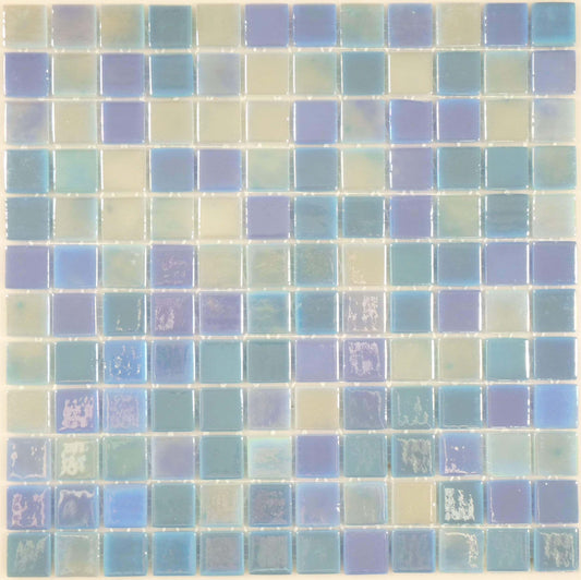 Blue Lagoon Blend 1" x 1" Glossy Glass Tile Absolut Glass