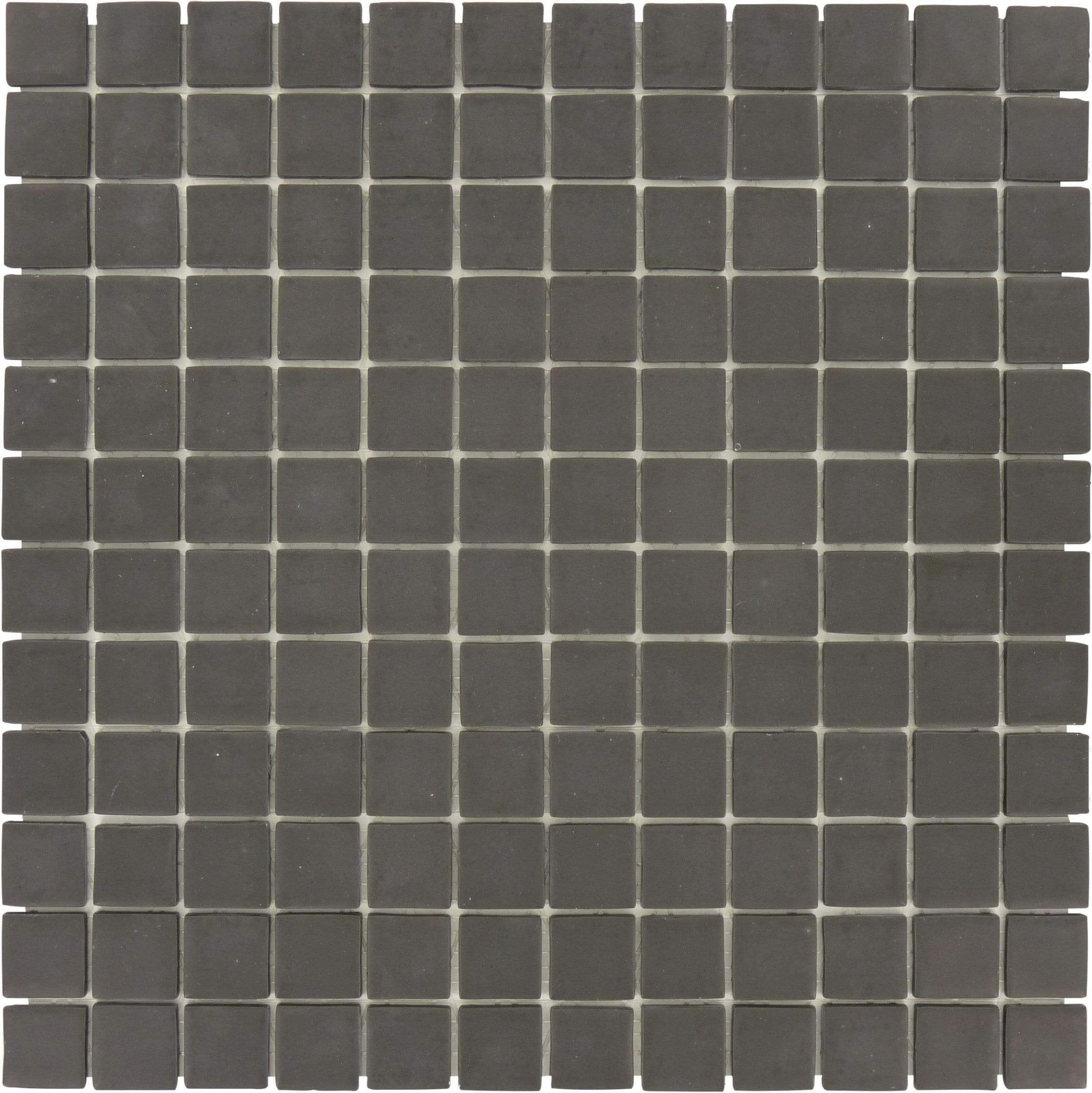 Dark Grey 1'' x 1'' Matte Glass Tile Absolut Glass