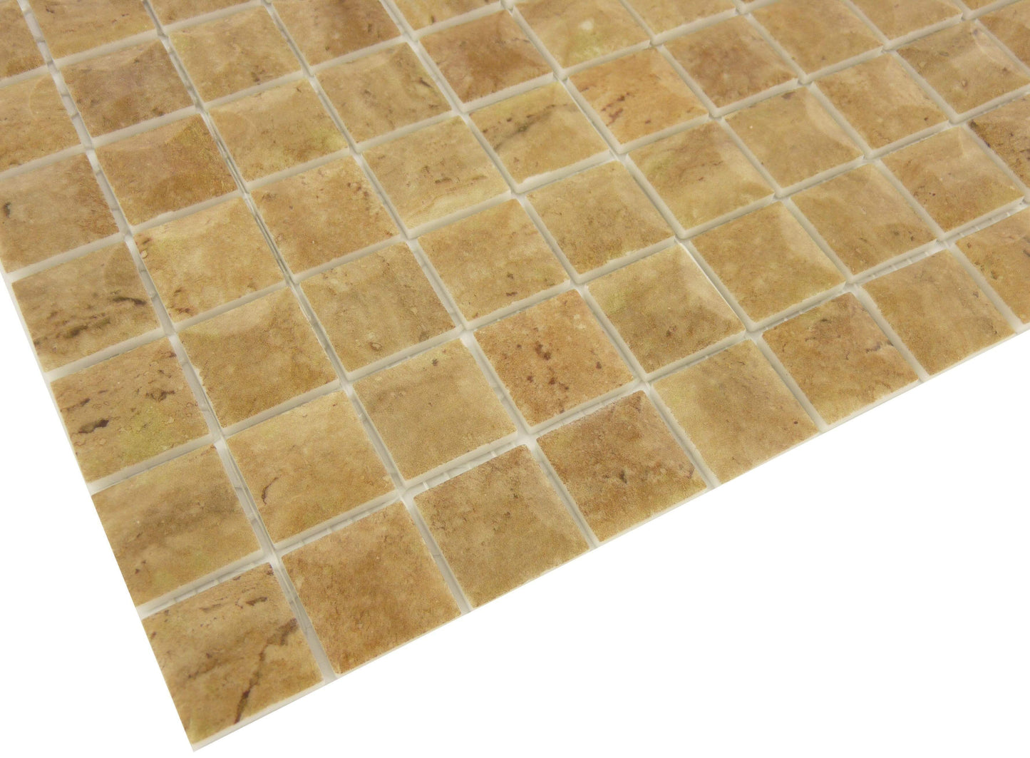 Edna Travertine Noce 1" x 1" Matte Glass Tile Absolut Glass