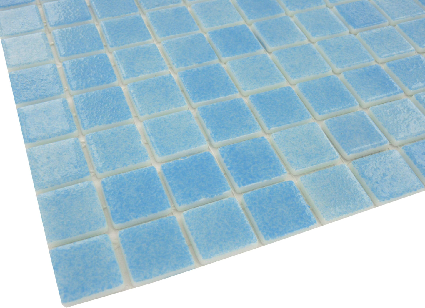 Fog Turquoise Blue Nieblas 1" x 1" Glossy Glass Tile Absolut Glass