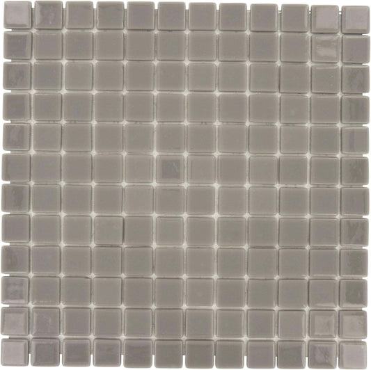 Grey 1'' x 1'' Glossy Glass Tile Absolut Glass