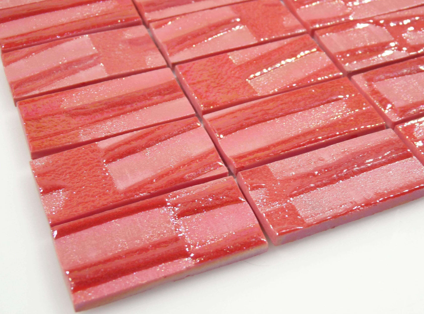 Mars Red Brick 1" x 2" Glossy Glass Tile Absolut Glass