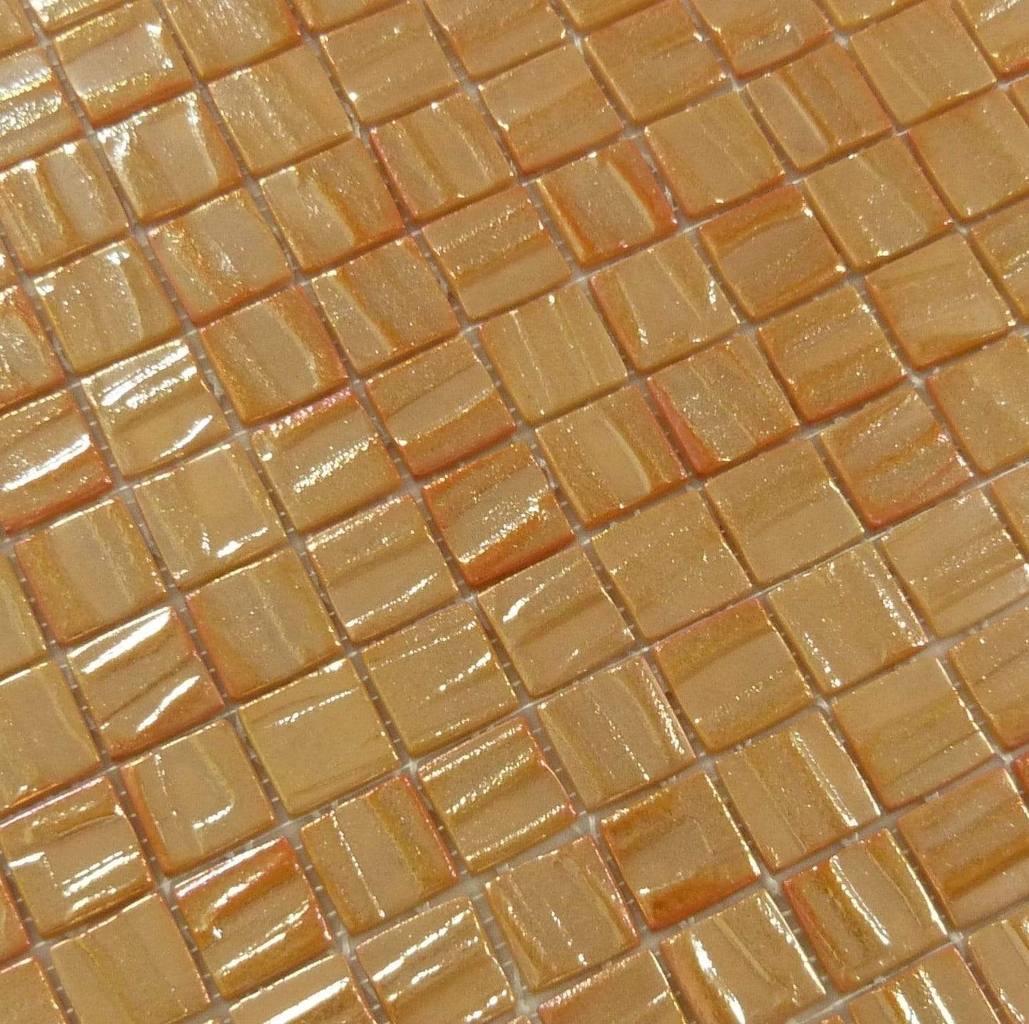 Moon Titan Gold Orange 1" x 1" Glossy & Iridescent Glass Tile Absolut Glass