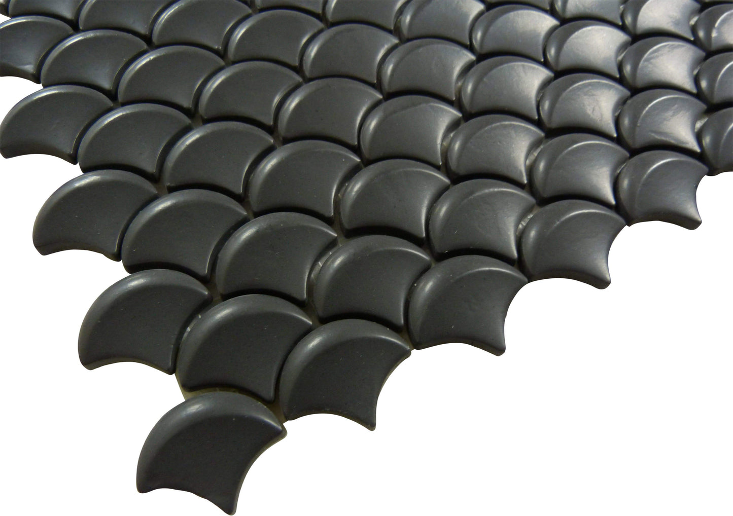 Soul 3D Fan Black Fishscale Matte Glass Tile Absolut Glass