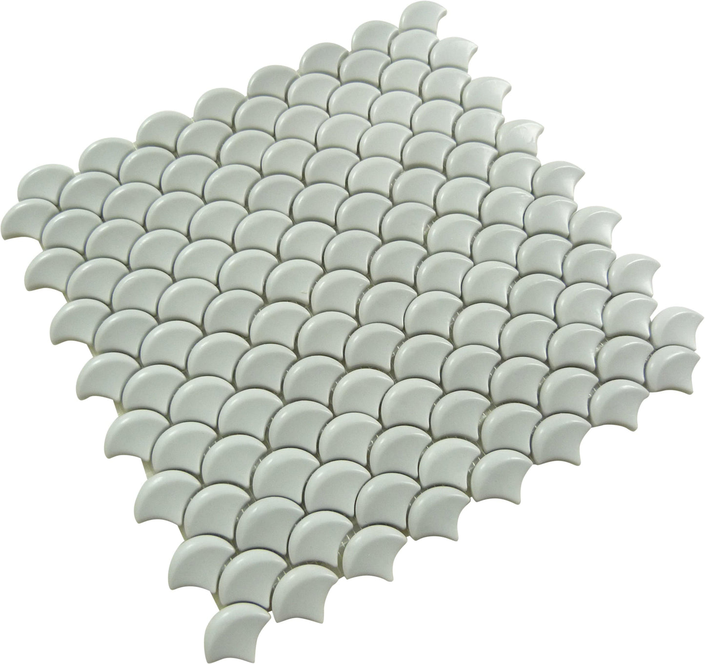 Soul 3D Fan Light Grey Fishscale Matte Glass Tile Absolut Glass