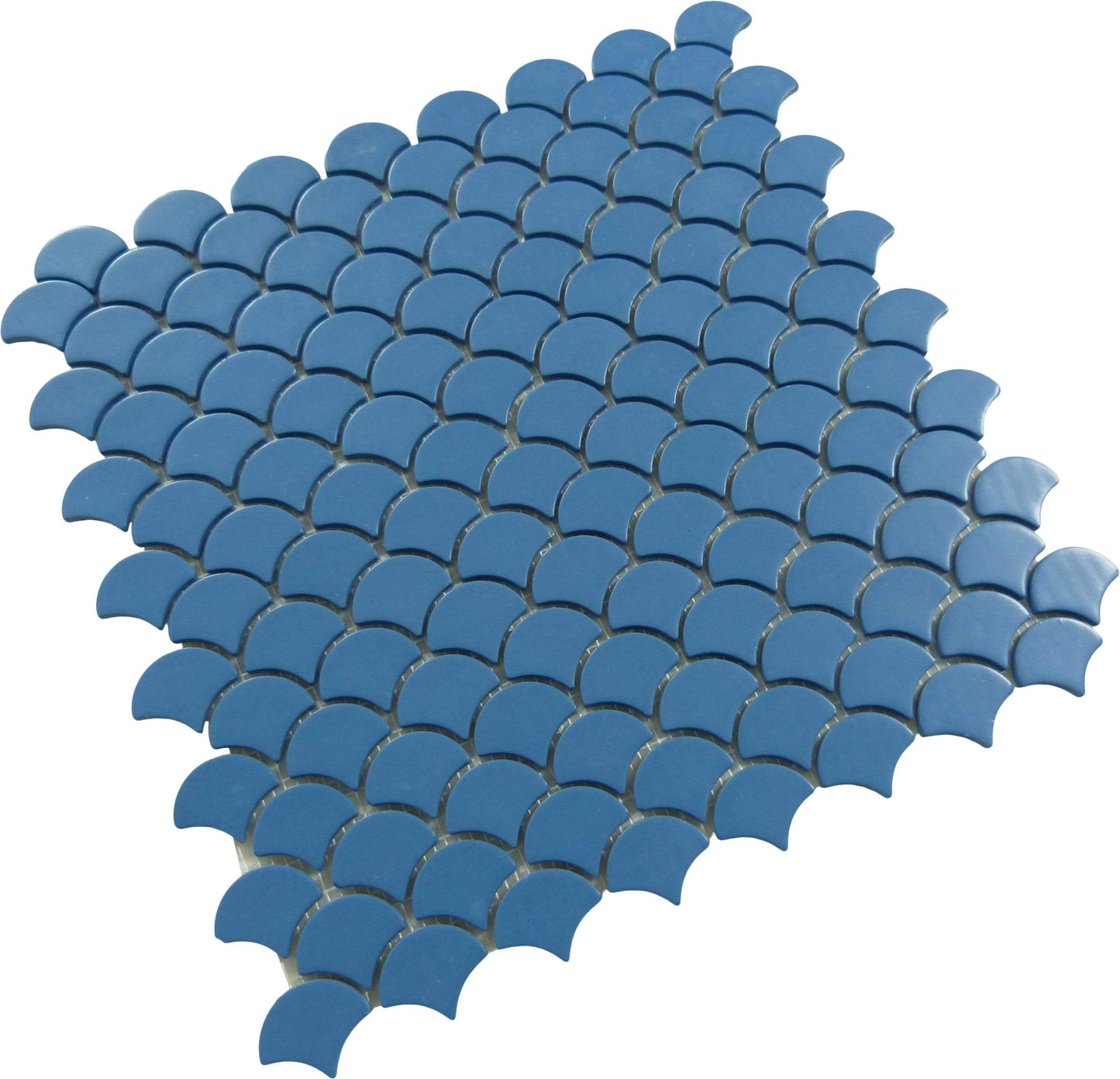 Soul Flat Fans Dark Blue Fishscale Matte Glass Tile Absolut Glass