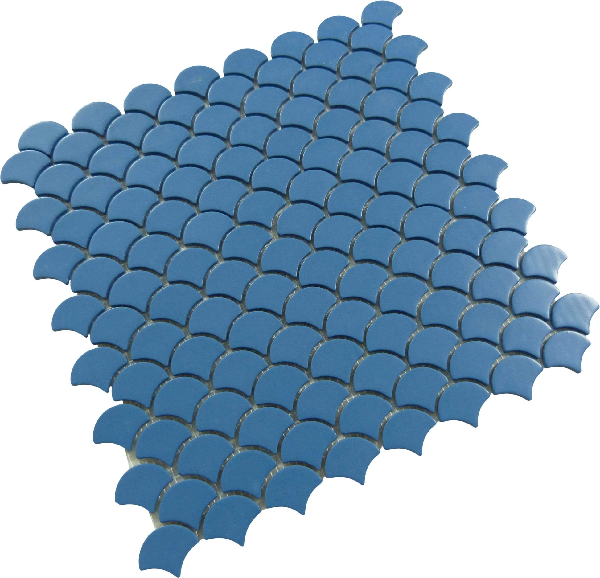 Soul Flat Fans Dark Blue Fishscale Matte Glass Tile Absolut Glass