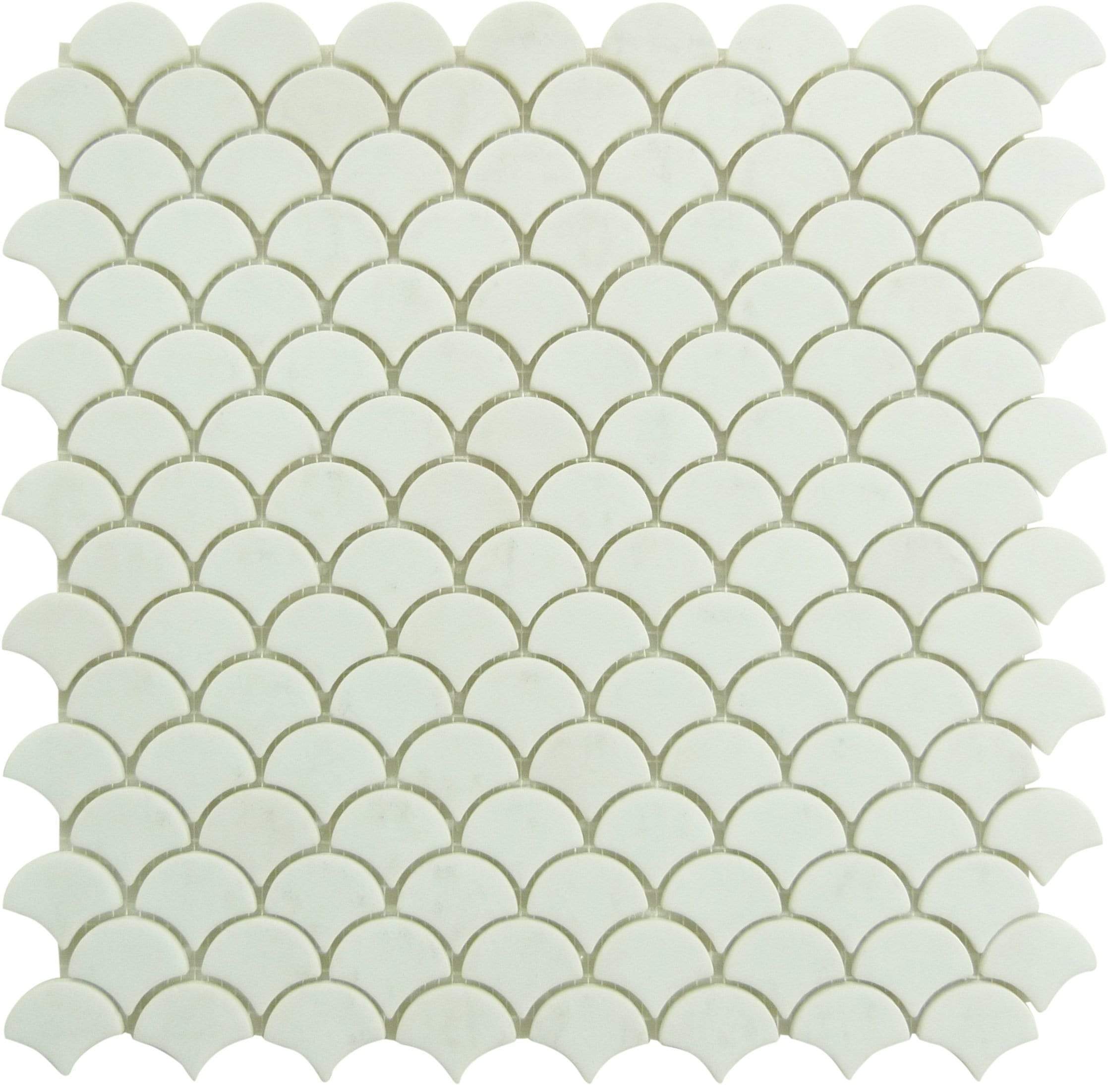 Soul Flat Fans White Fishscale Matte Glass Tile Absolut Glass