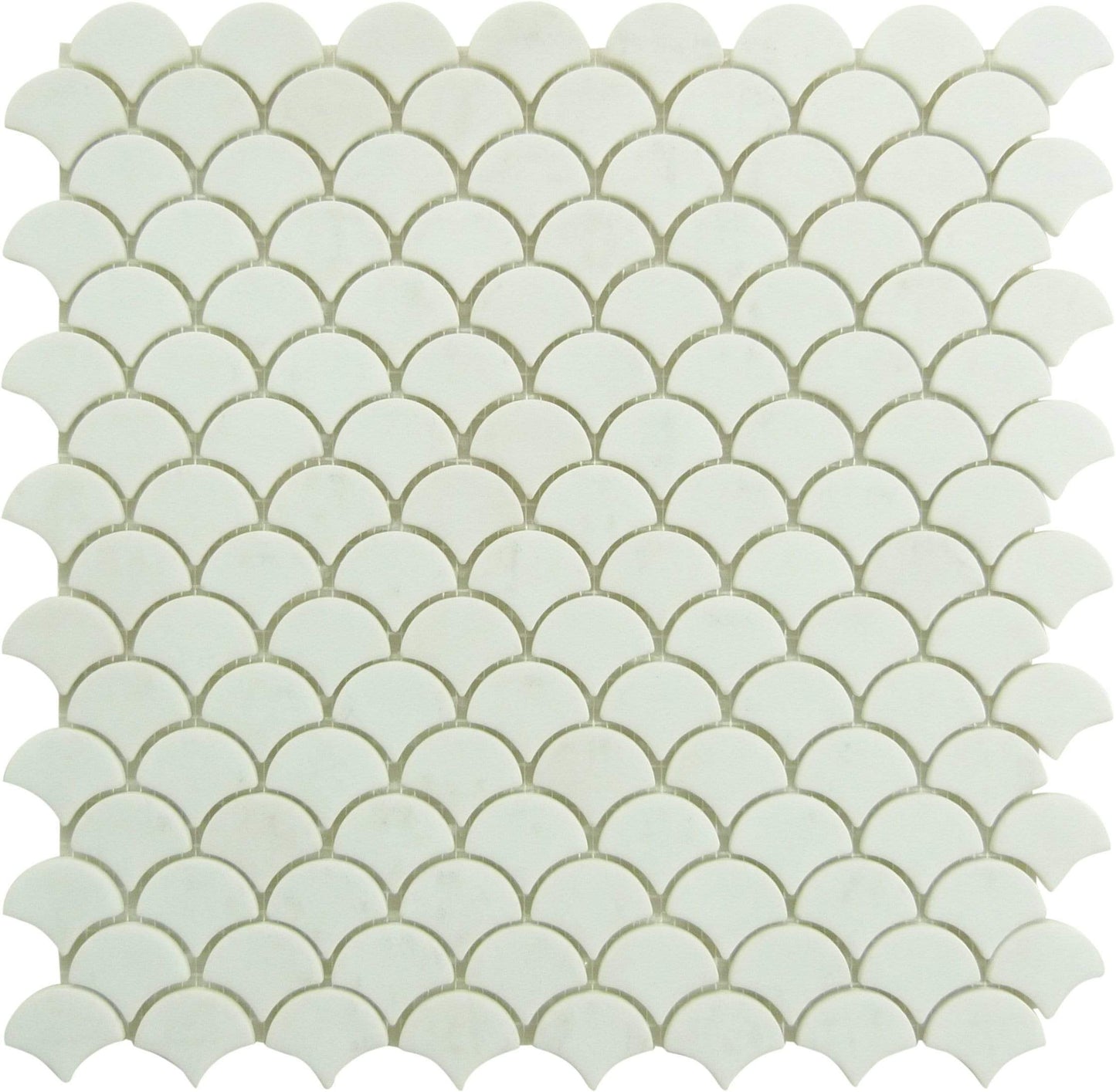 Soul Flat Fans White Fishscale Matte Glass Tile Absolut Glass