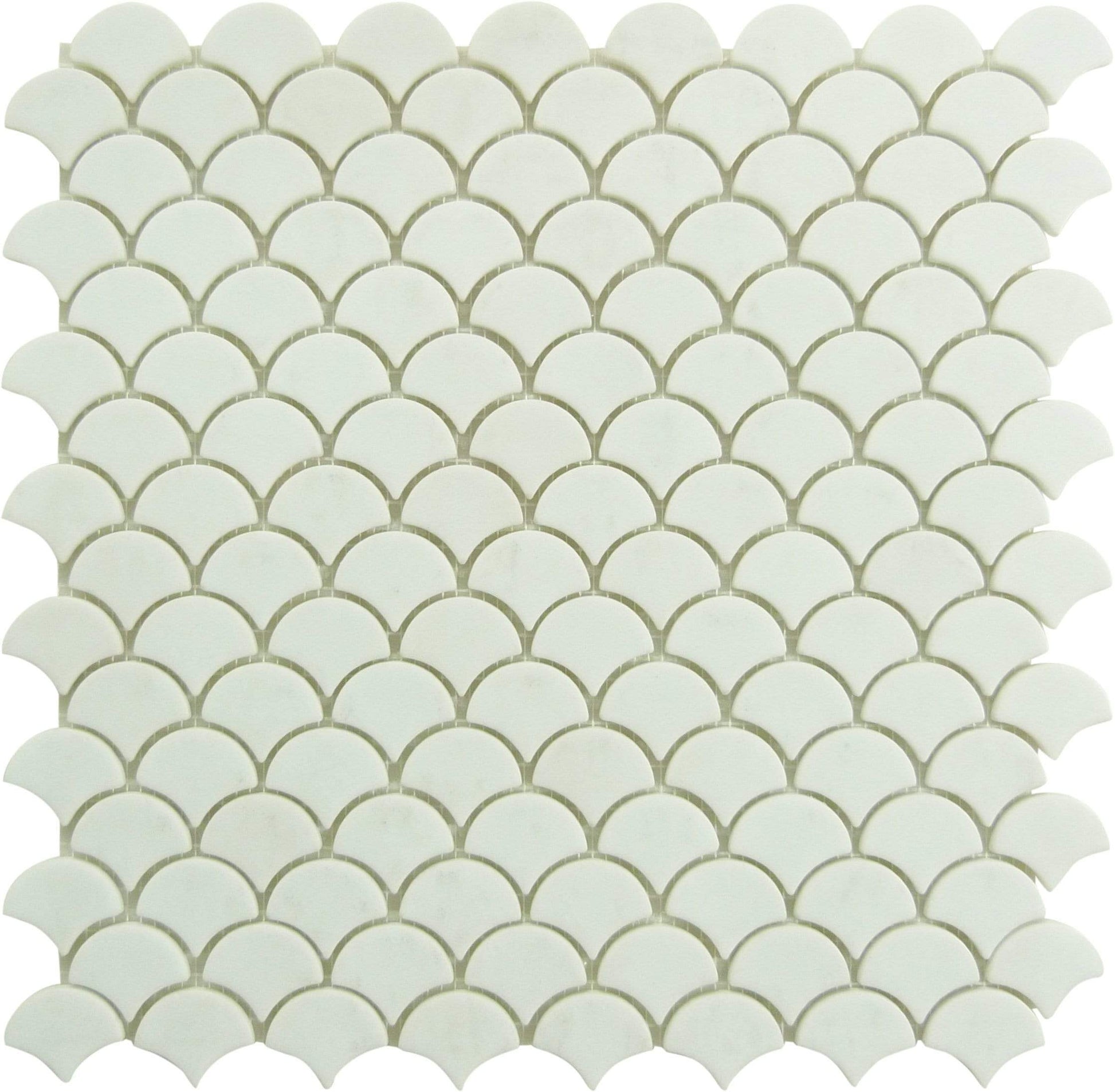 Soul Flat Fans White Fishscale Matte Glass Tile Absolut Glass