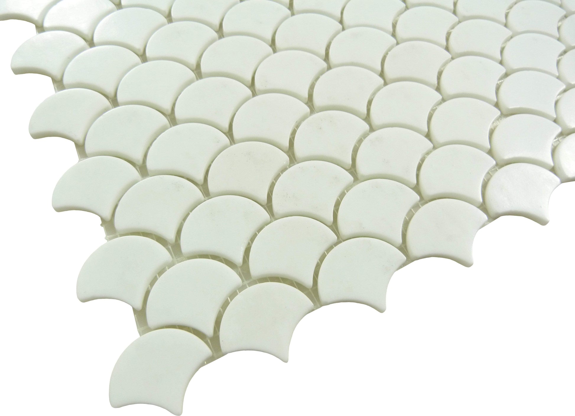 Soul Flat Fans White Fishscale Matte Glass Tile Absolut Glass