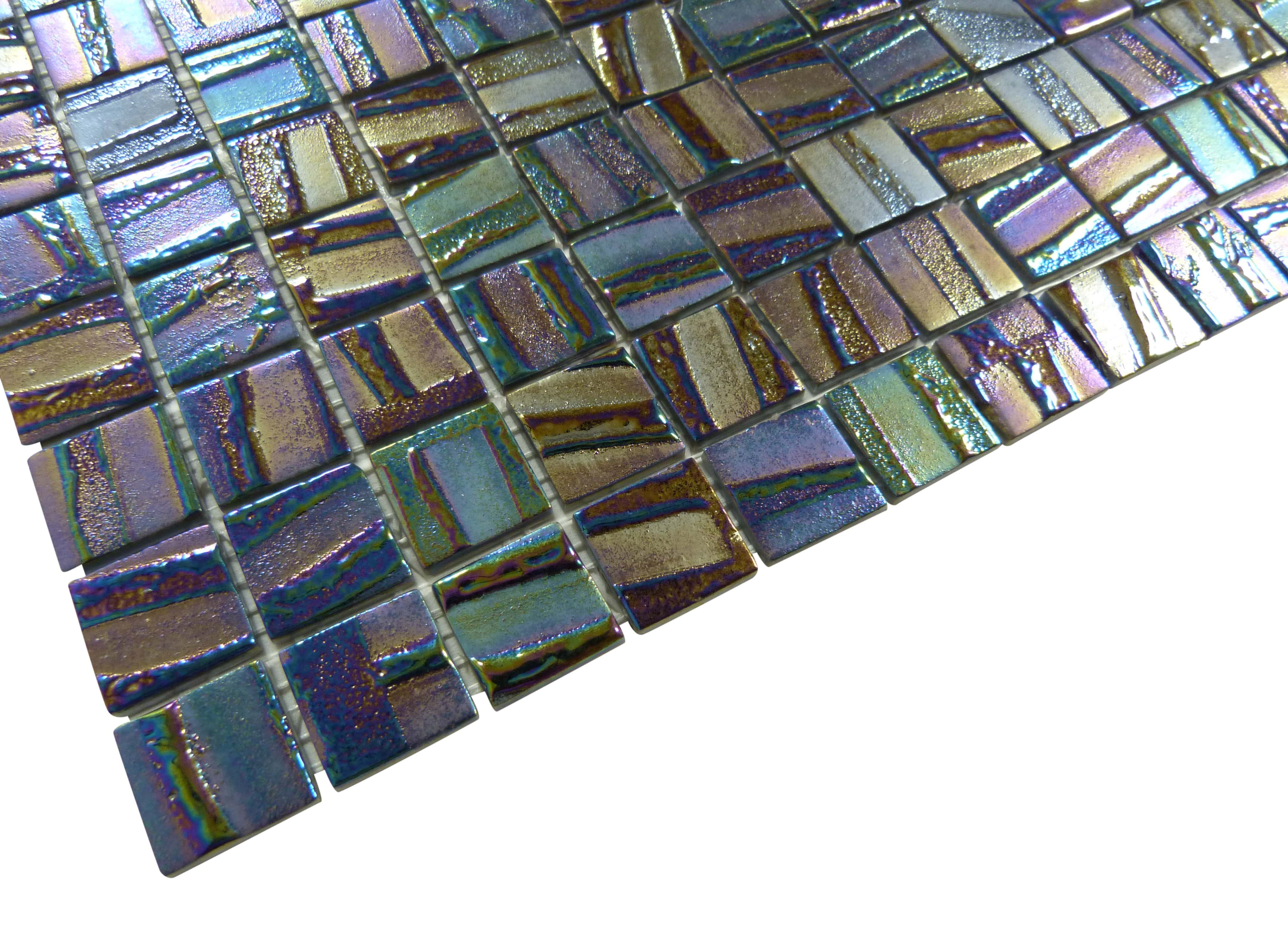 Super Nova 1'' x 1'' Glossy & Iridescent Glass Tile Absolut Glass