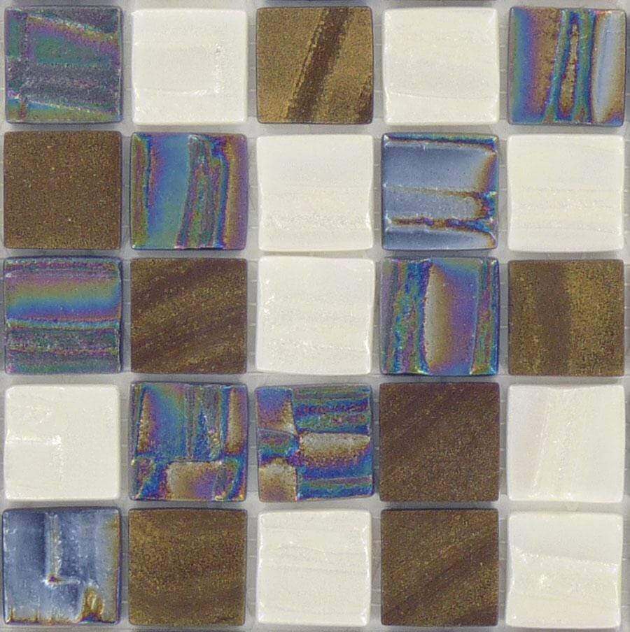 Vogue Cosmo Bronze Blend 1" x 1" Iridescent Glass Tile Absolut Glass