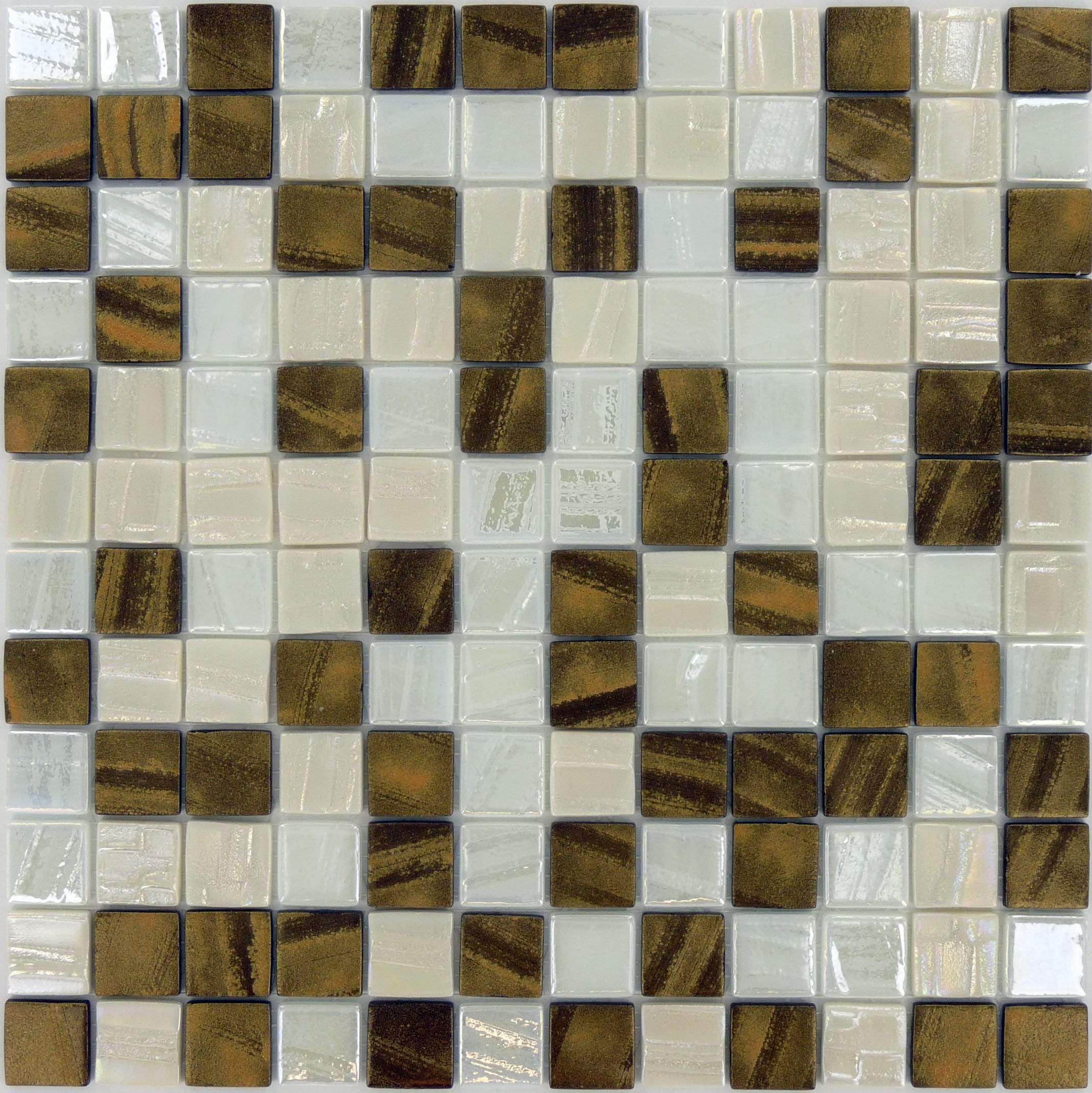 Vogue Light Bronze Blend 1" x 1" Iridescent Glass Tile Absolut Glass