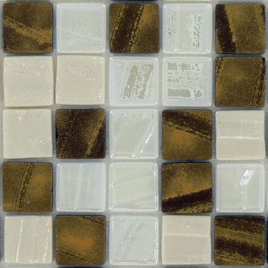 Vogue Light Bronze Blend 1" x 1" Iridescent Glass Tile Absolut Glass