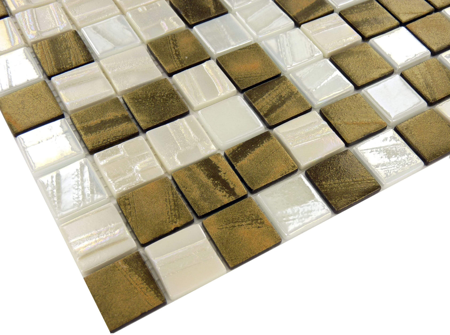 Vogue Light Bronze Blend 1" x 1" Iridescent Glass Tile Absolut Glass