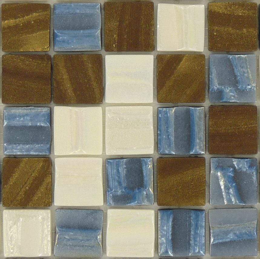 Vogue Luxury Blue Blend 1" x 1" Iridescent Glass Tile Absolut Glass