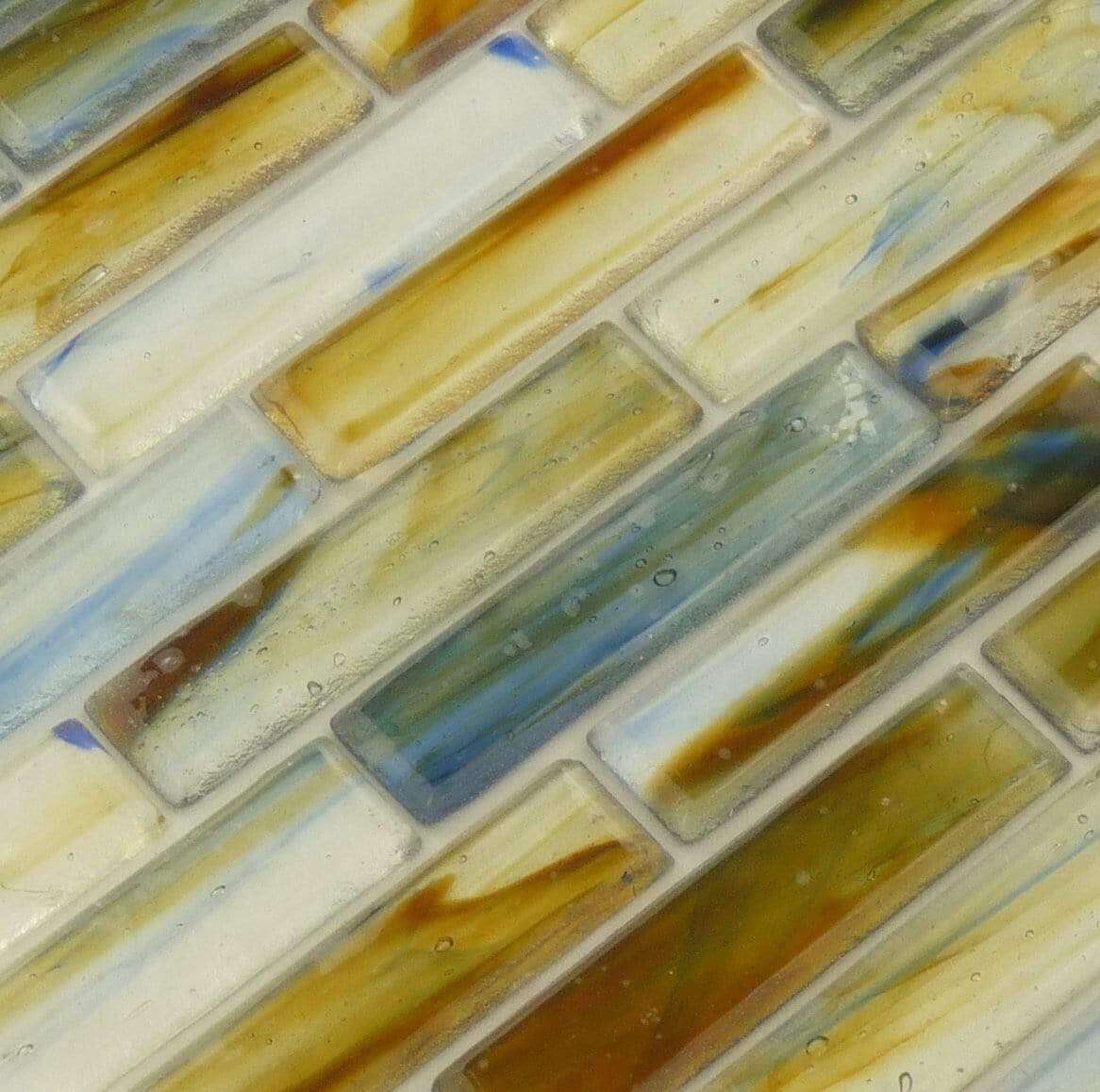 Glow 1" x 4" Orange Glossy Glass Tiles Botanical Glass