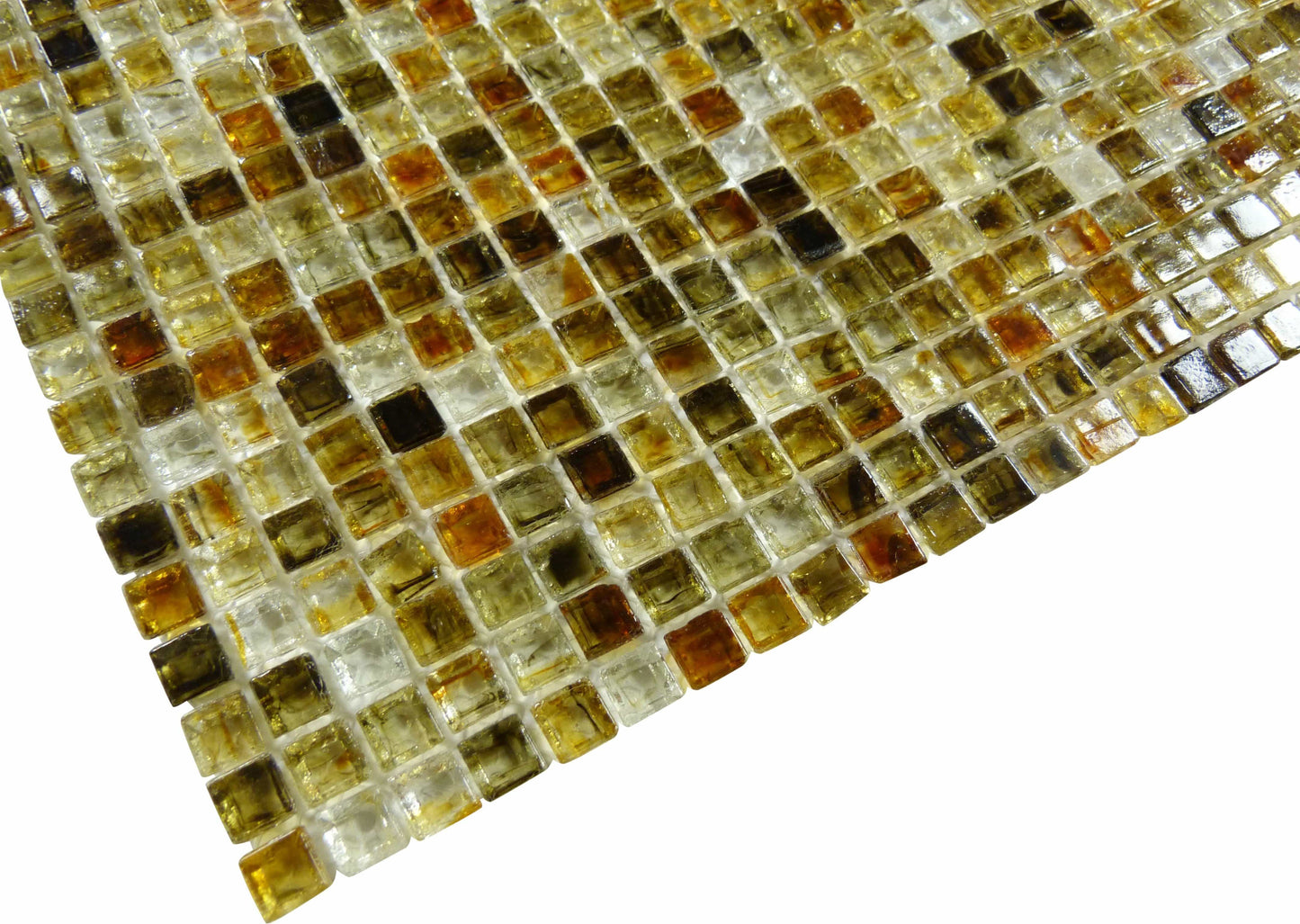 Golden Desert 3/8'' x 3/8'' Glossy Glass Tile Botanical Glass