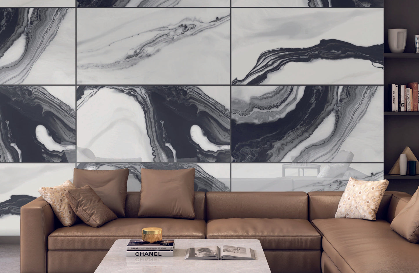 Paonazzo Black 24x48 Polished Porcelain Tile Champion Tile