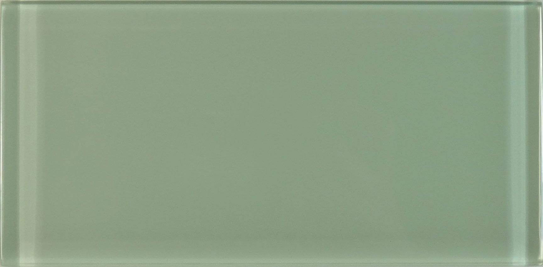 Ocean Spray Green 3'' x 6'' Glossy Glass Subway Tile Euro Glass