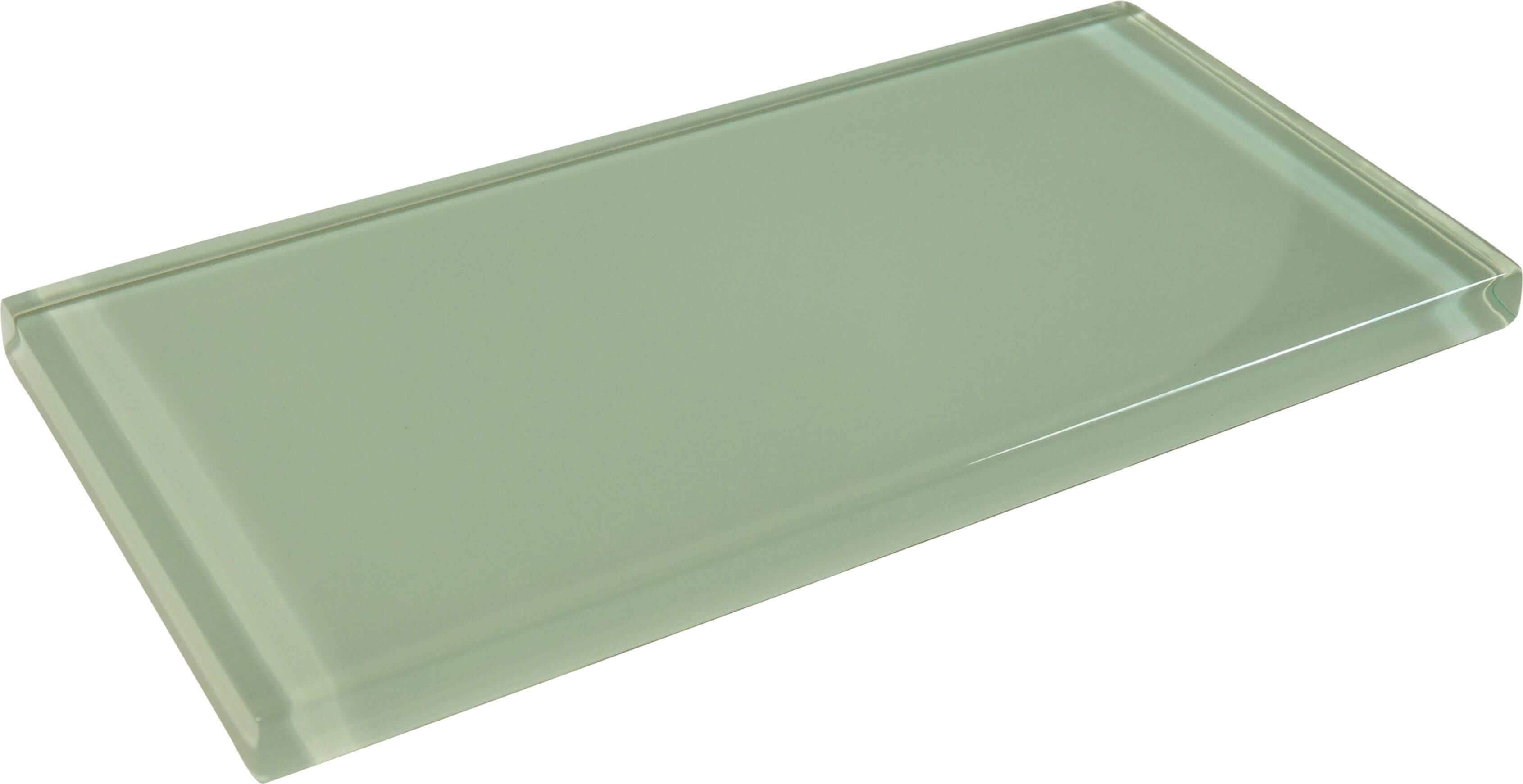 Ocean Spray Green 3'' x 6'' Glossy Glass Subway Tile Euro Glass