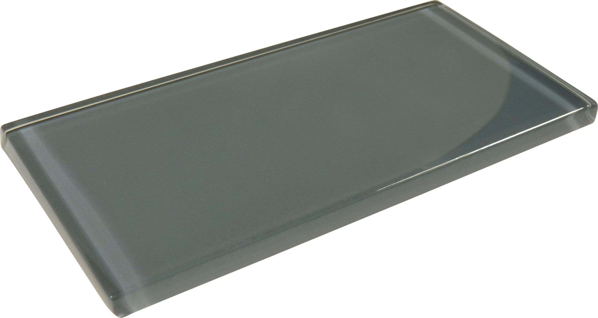 Eclipse Grey 3'' x 6'' Glossy Glass Subway Tile Euro Glass