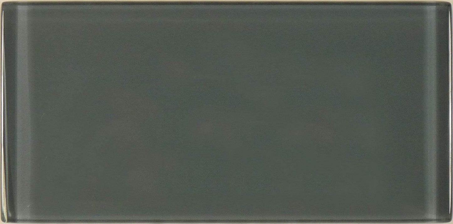 Eclipse Grey 3'' x 6'' Glossy Glass Subway Tile Euro Glass